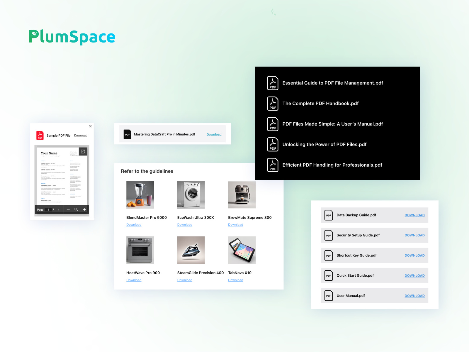 Thumbnail 1 for PlumSpace: PDF Viewer, a Framer Marketplace template by PlumSpace.