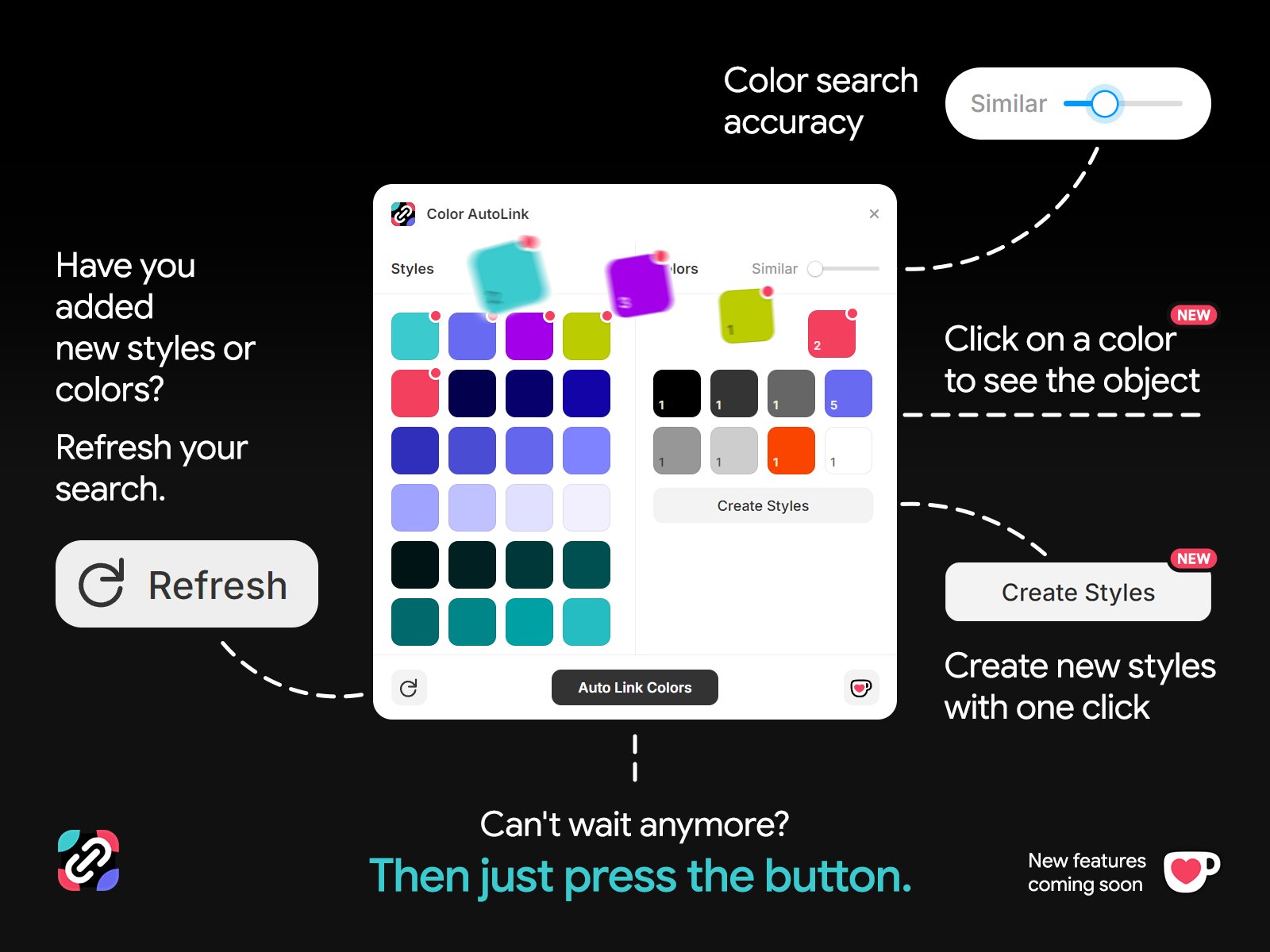 Screenshot 4 for Color AutoLink, a Framer Marketplace plugin by Dmitrii FRecolor.