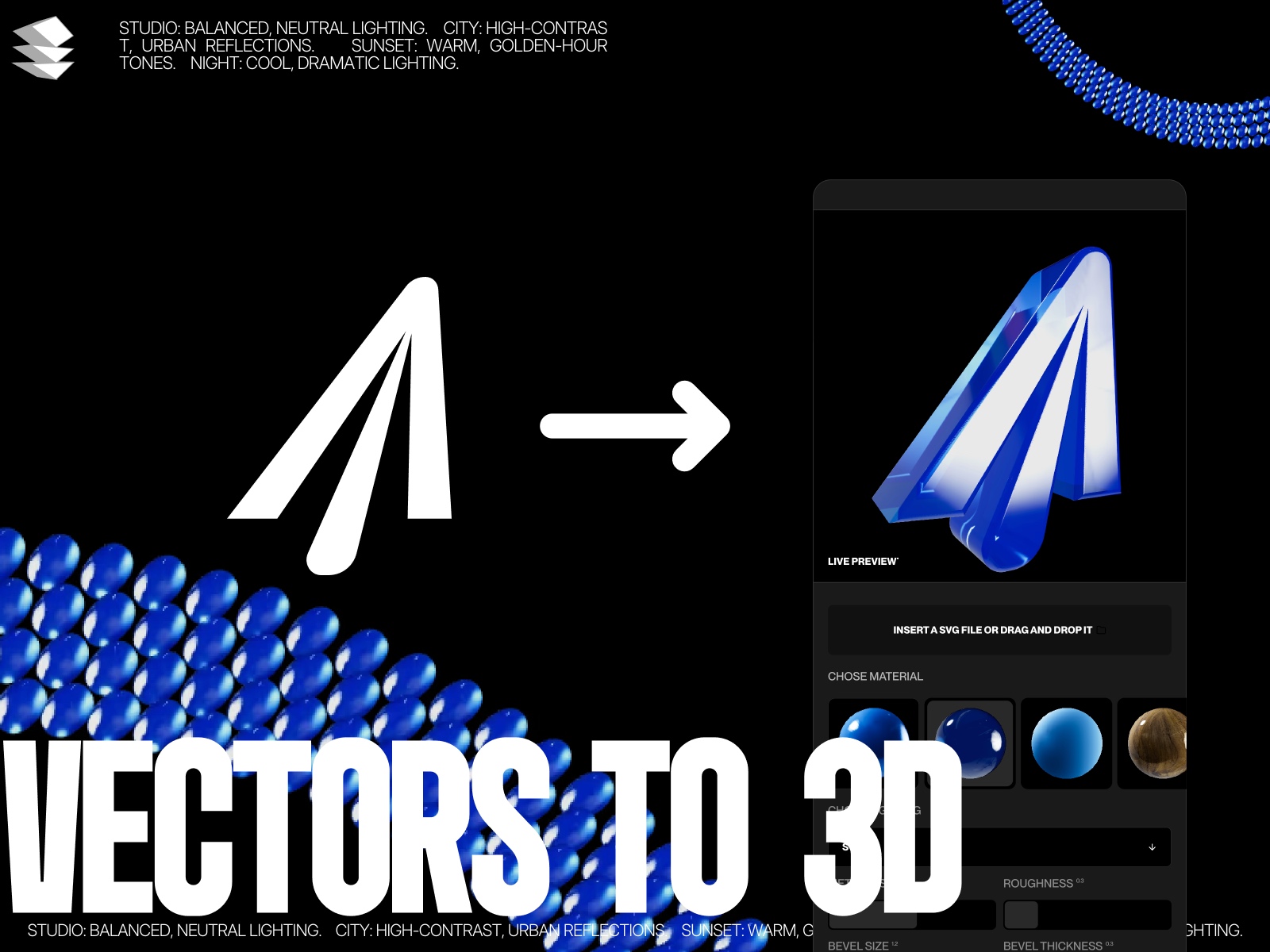 Thumbnail 1 for VectorTo3D Pro, a Framer Marketplace plugin by Julio Aragoza.