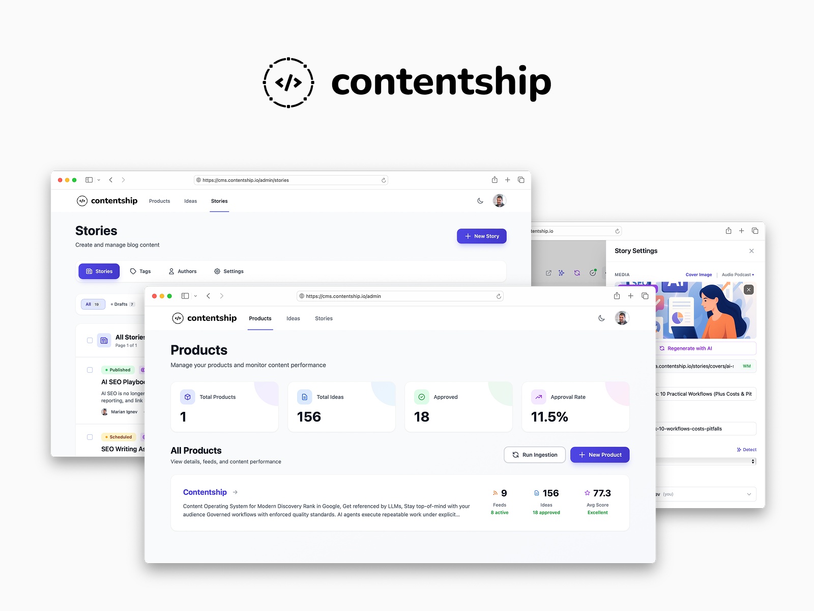 Thumbnail 1 for Contentship CMS Sync, a Framer Marketplace template by Marian Ignev.