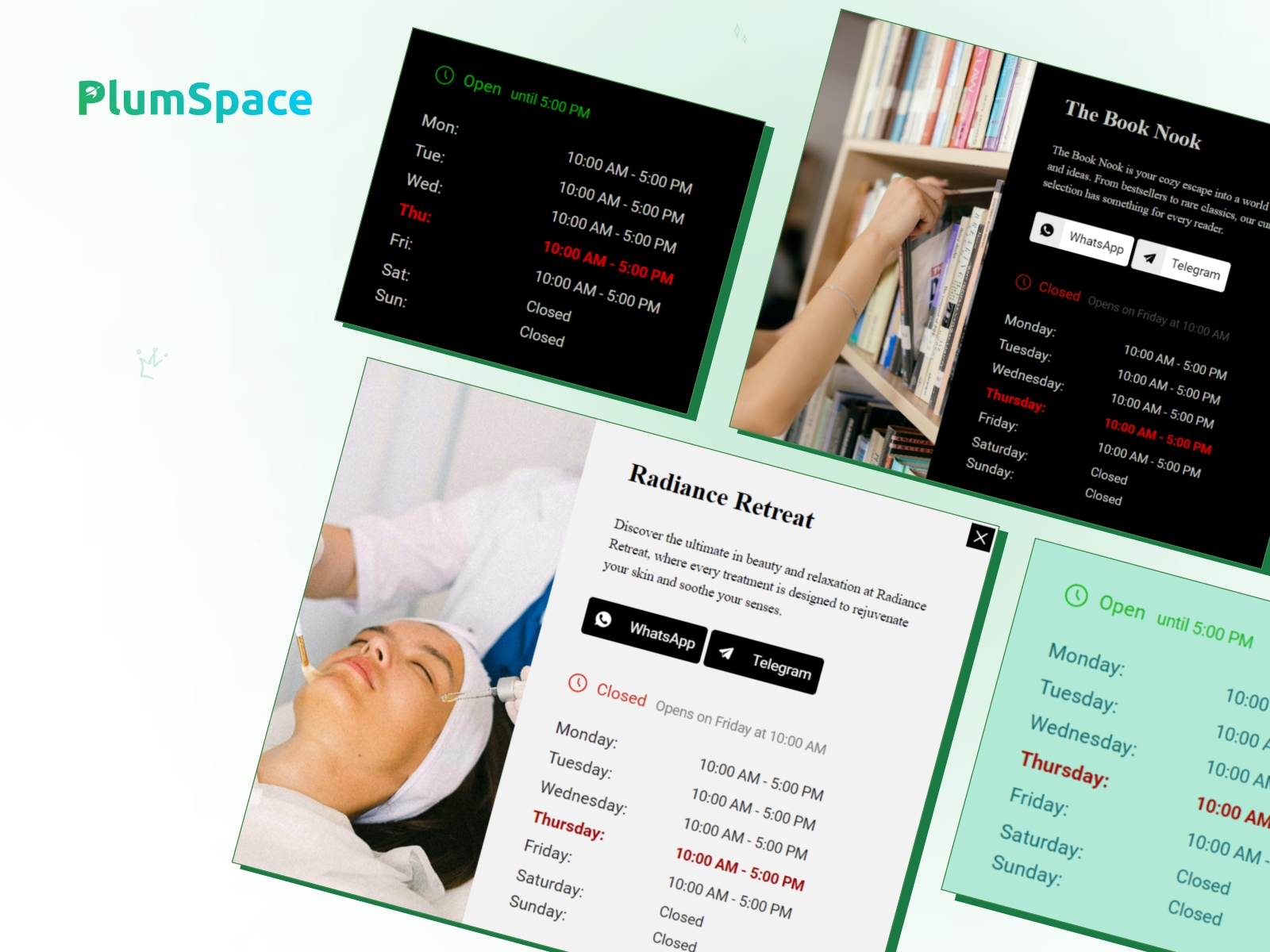Thumbnail 1 for PlumSpace: Open Hours, a Framer Marketplace template by PlumSpace.