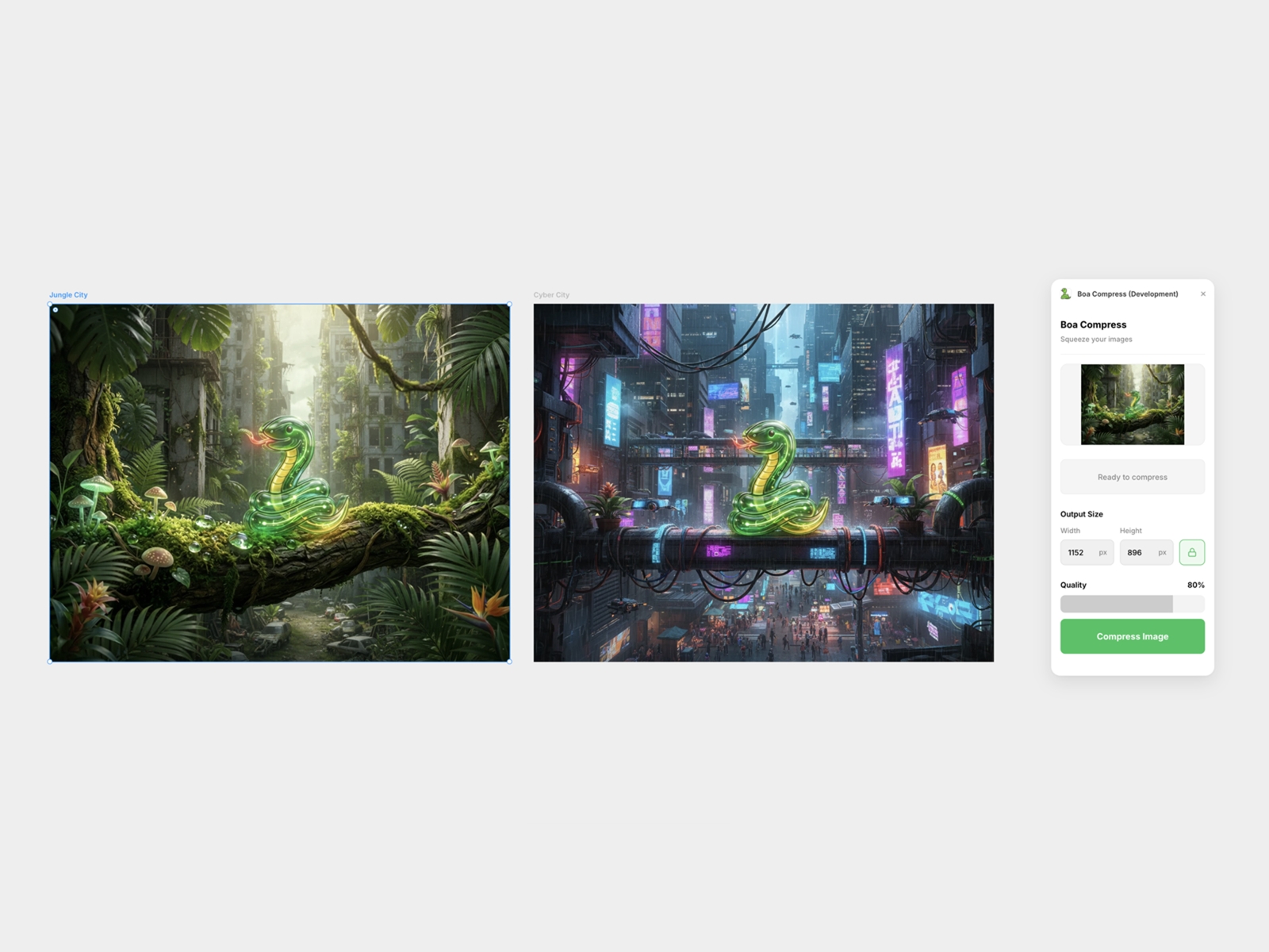 Thumbnail 2 for Boa Compress, a Framer Marketplace template by Robert Corley.