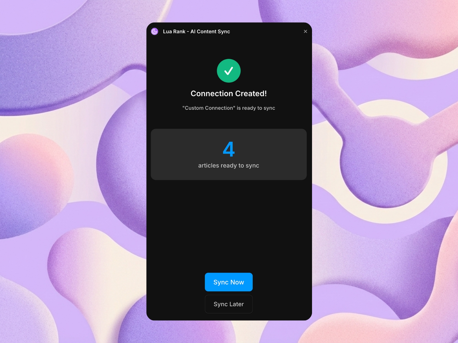 Screenshot 3 for Lua Rank - AI Content Sync, a Framer Marketplace plugin by Guilherme Hortinha.