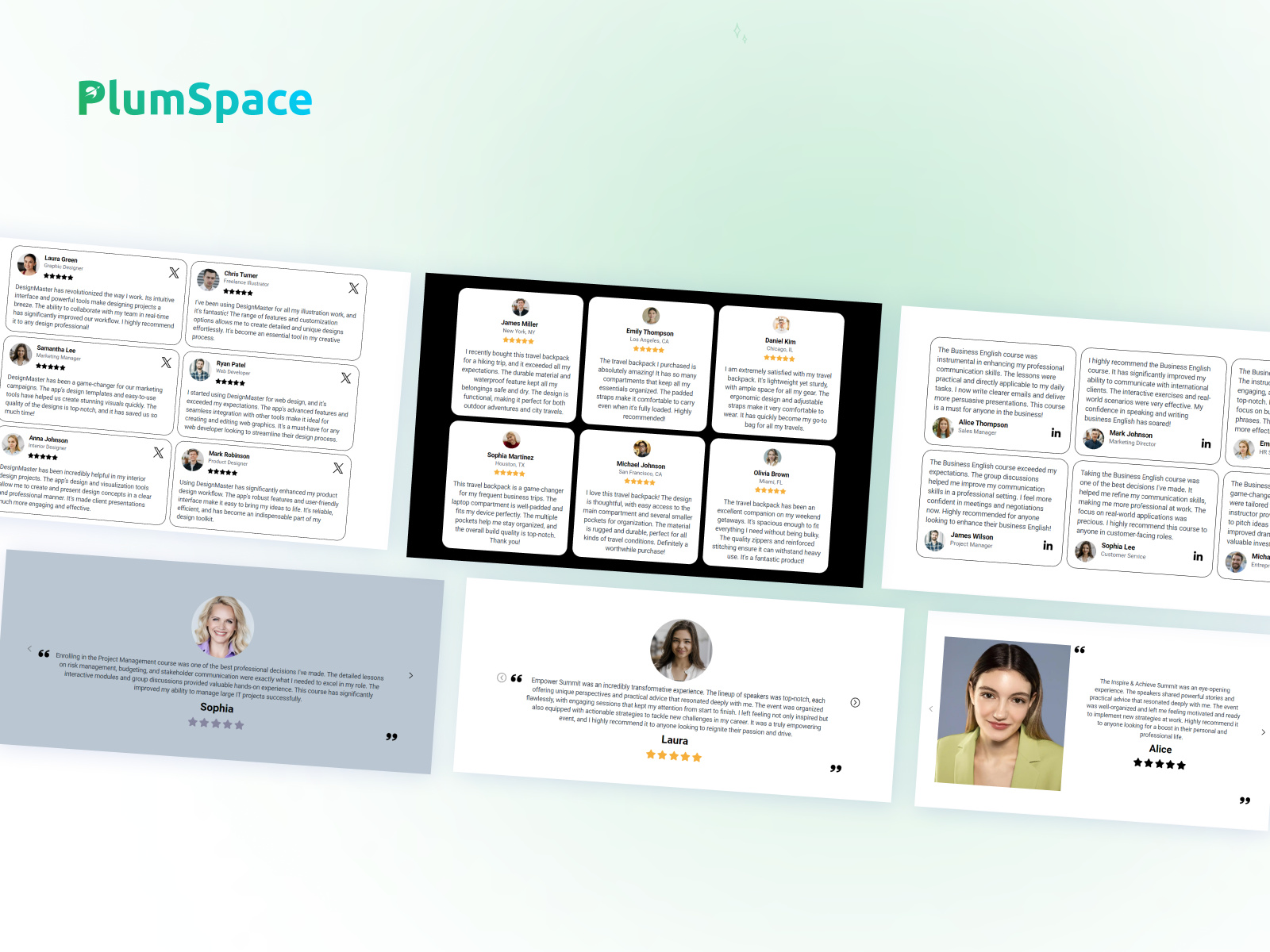 Thumbnail 1 for PlumSpace: Customer Testimonials Slider, a Framer Marketplace template by PlumSpace.