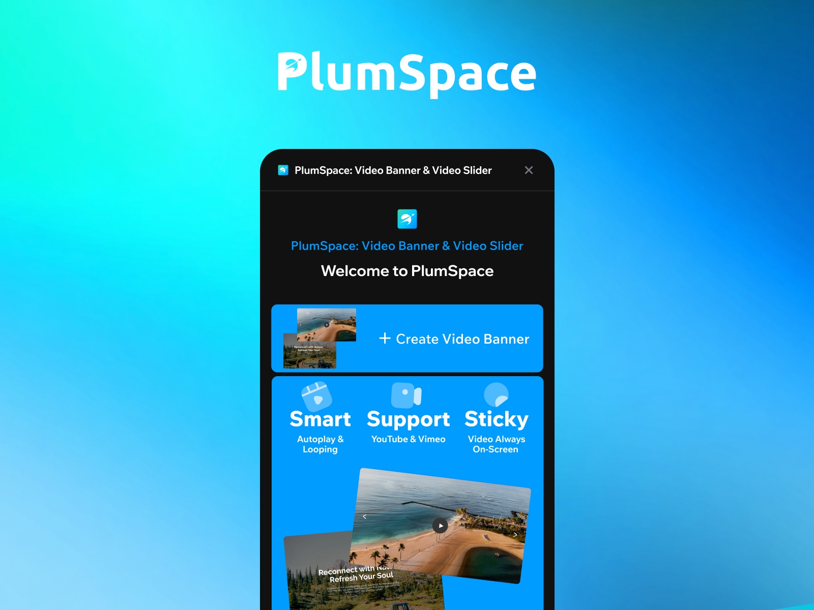 Thumbnail 1 for PlumSpace: Video Banner & Video Slider, a Framer Marketplace template by PlumSpace.