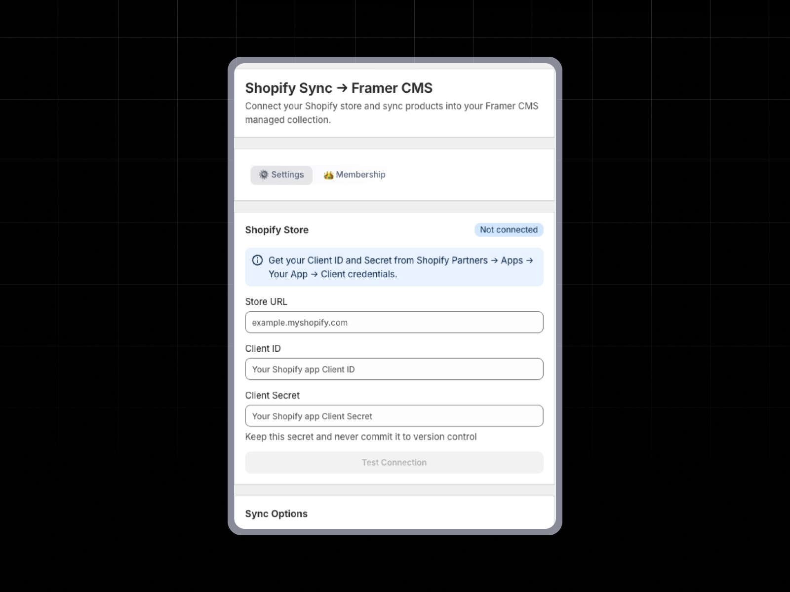 Thumbnail 1 for Shopify Sync Cms, a Framer Marketplace template by Pixels Dev.