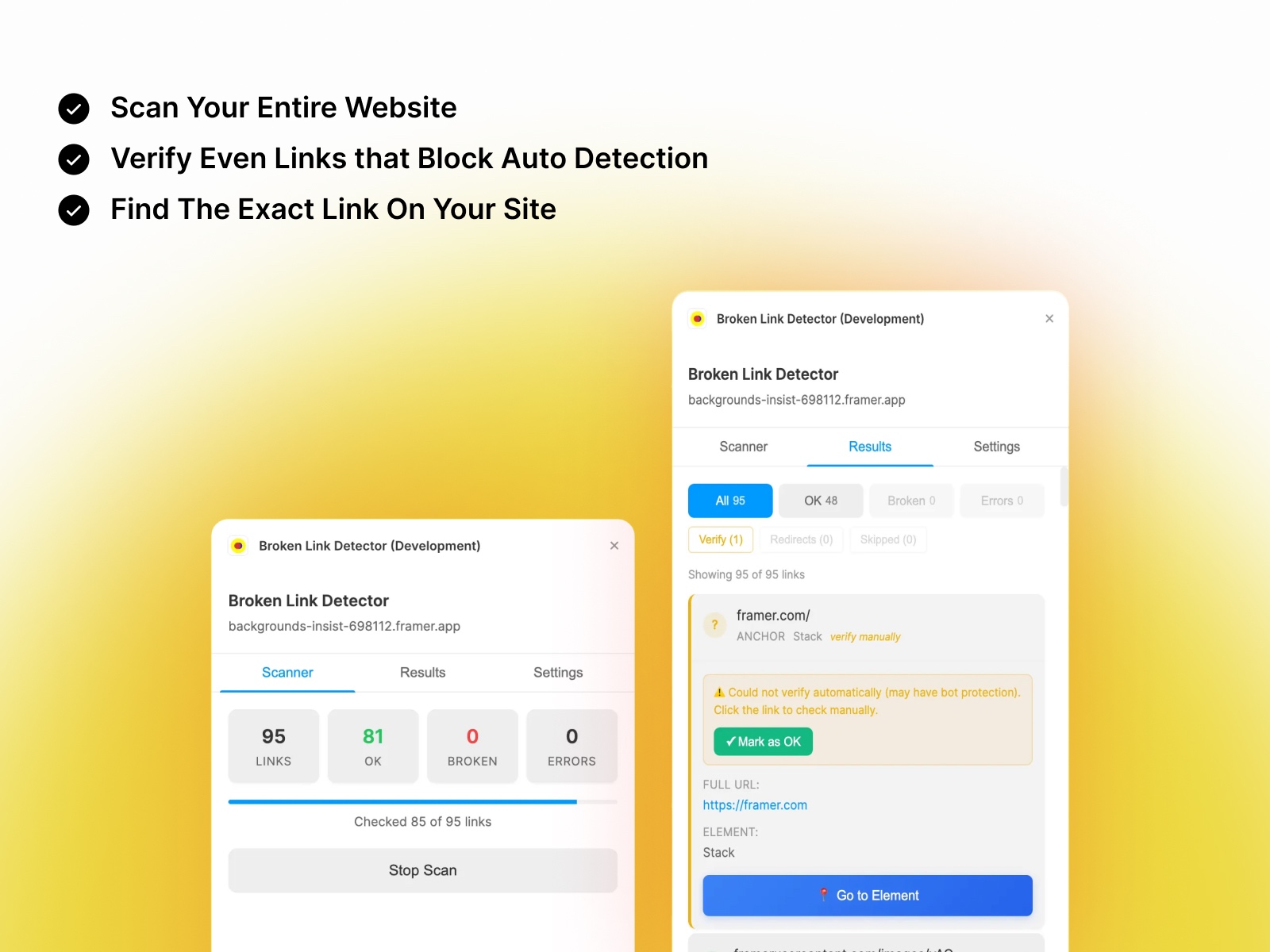 Thumbnail 2 for Fix Broken Links, a Framer Marketplace template by Tijerina.
