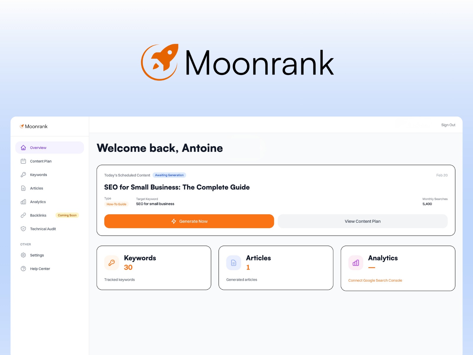 Thumbnail 1 for Moonrank, a Framer Marketplace template by Antoine Carre.