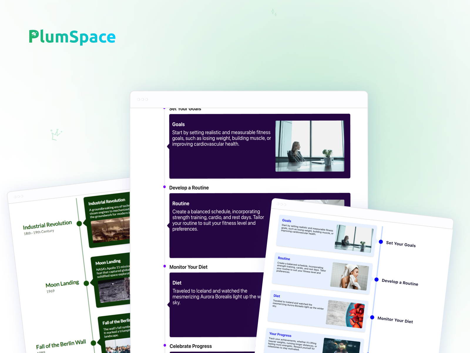 Thumbnail 1 for PlumSpace: Timeline, a Framer Marketplace template by PlumSpace.