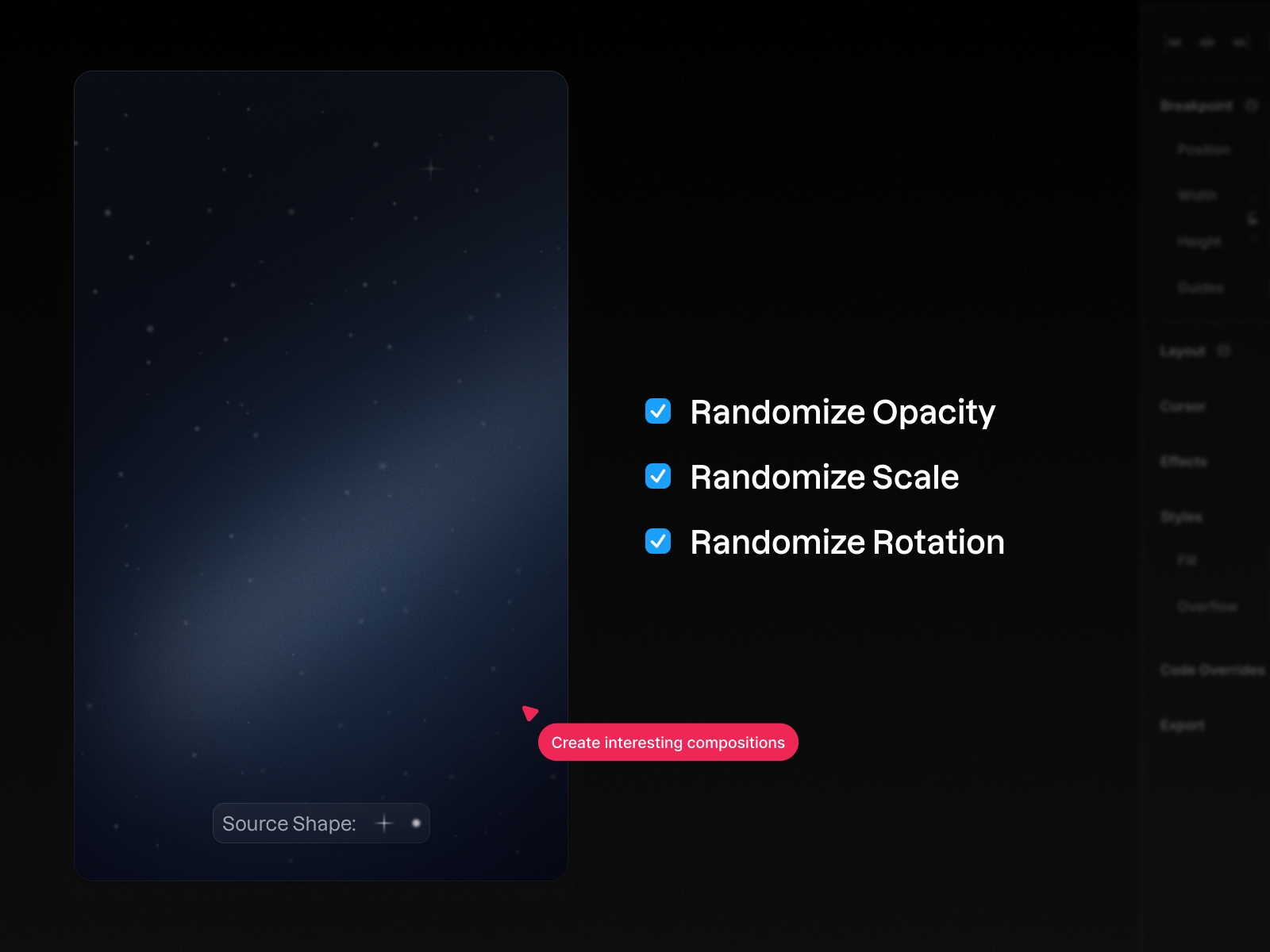 Screenshot 3 for Confetti, a Framer Marketplace plugin by Yummygum.