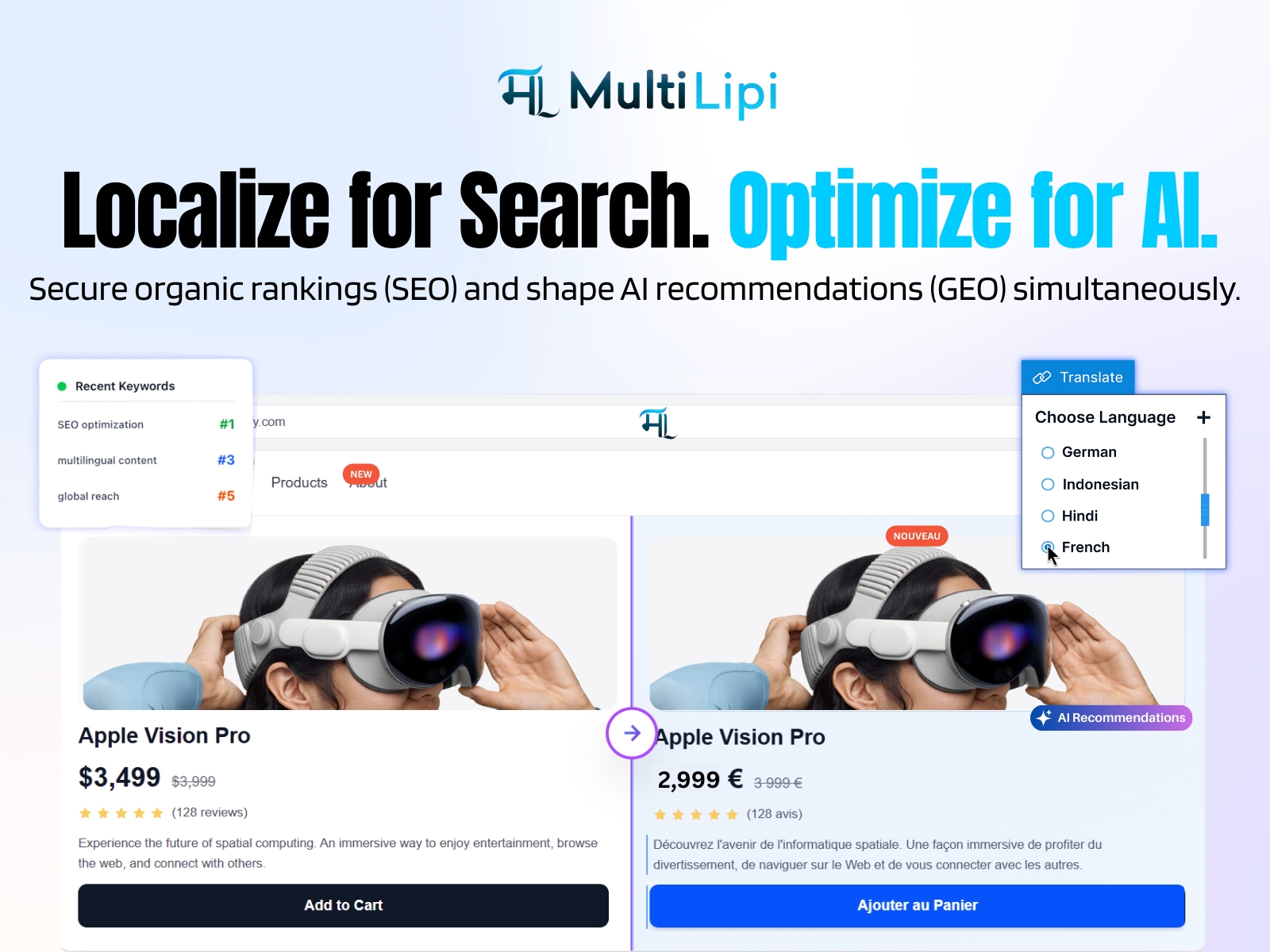 Screenshot 3 for MultiLipi: AI Translate & Rank, a Framer Marketplace plugin by MultiLipi.