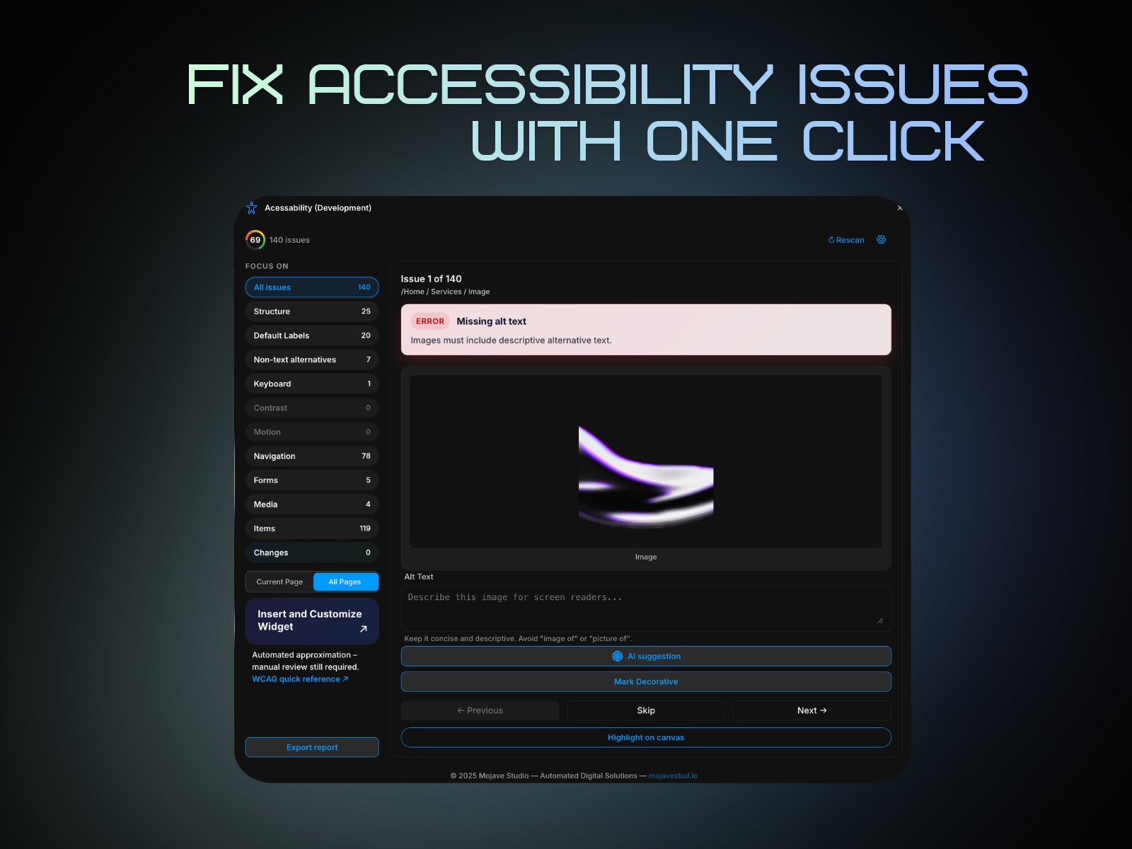 Thumbnail 2 for Accessibility Studio, a Framer Marketplace template by Mojave Studio.