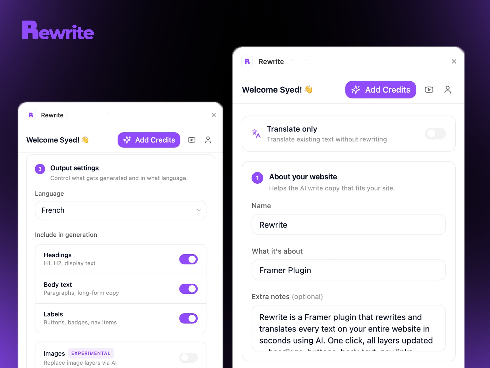 Thumbnail 1 for Rewrite, a Framer Marketplace template by Syed Saboor.