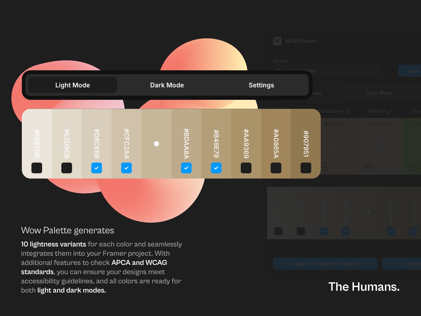 Screenshot 3 for WOW Palette, a Framer Marketplace plugin by The Humans.