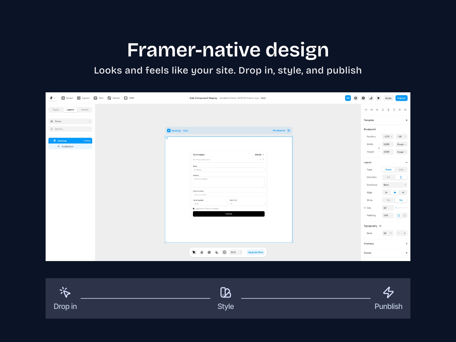 Screenshot 3 for Axle, a Framer Marketplace plugin by Axle.