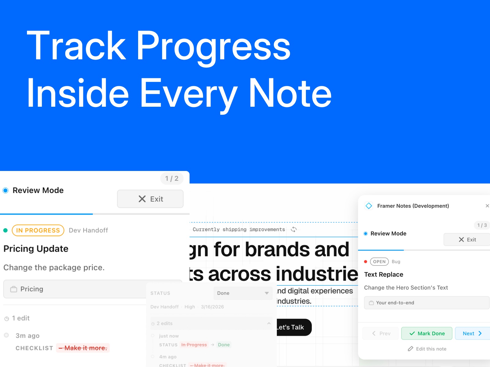 Screenshot 4 for CanvasNotes, a Framer Marketplace plugin by Floyka Design Studio.