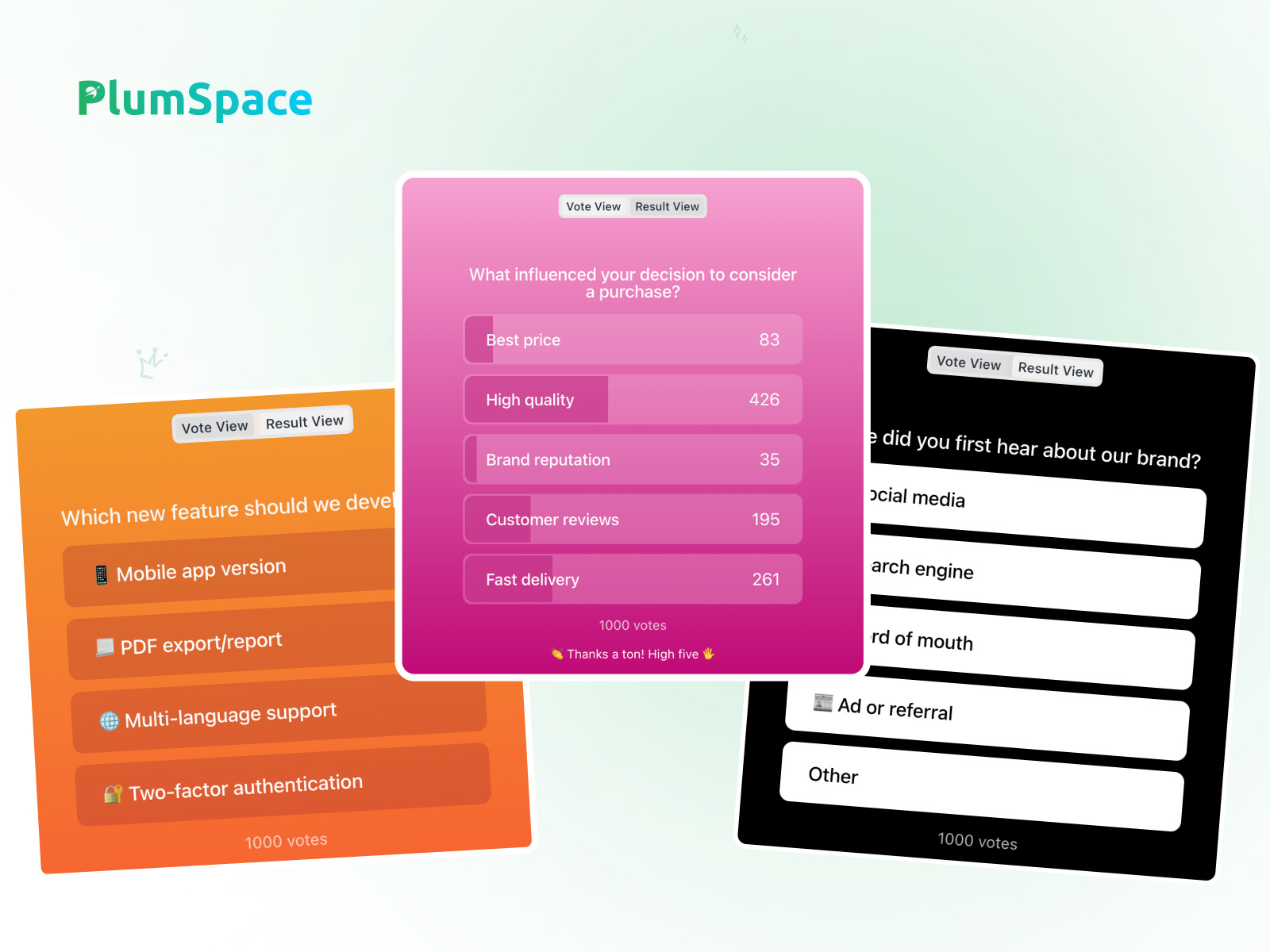 Thumbnail 1 for PlumSpace: Polls, a Framer Marketplace template by PlumSpace.