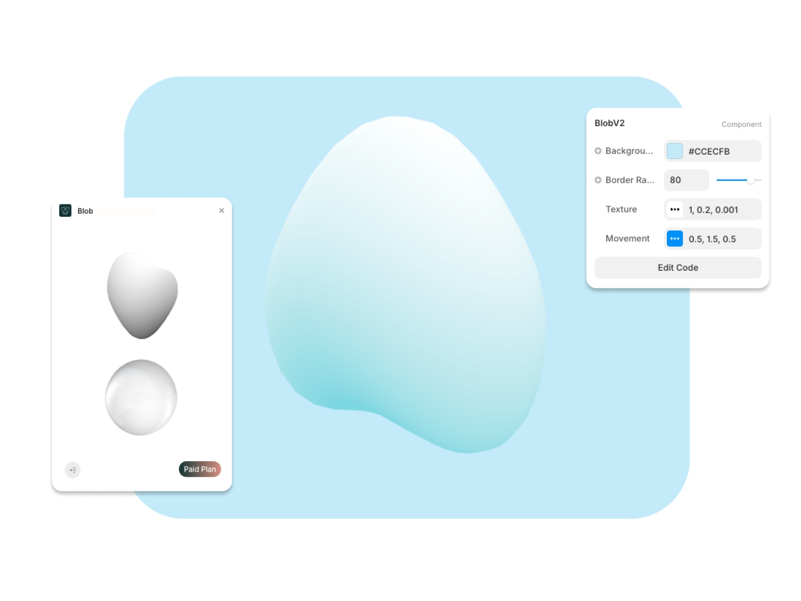 Thumbnail 2 for Blob, a Framer Marketplace template by Morphio Templates.