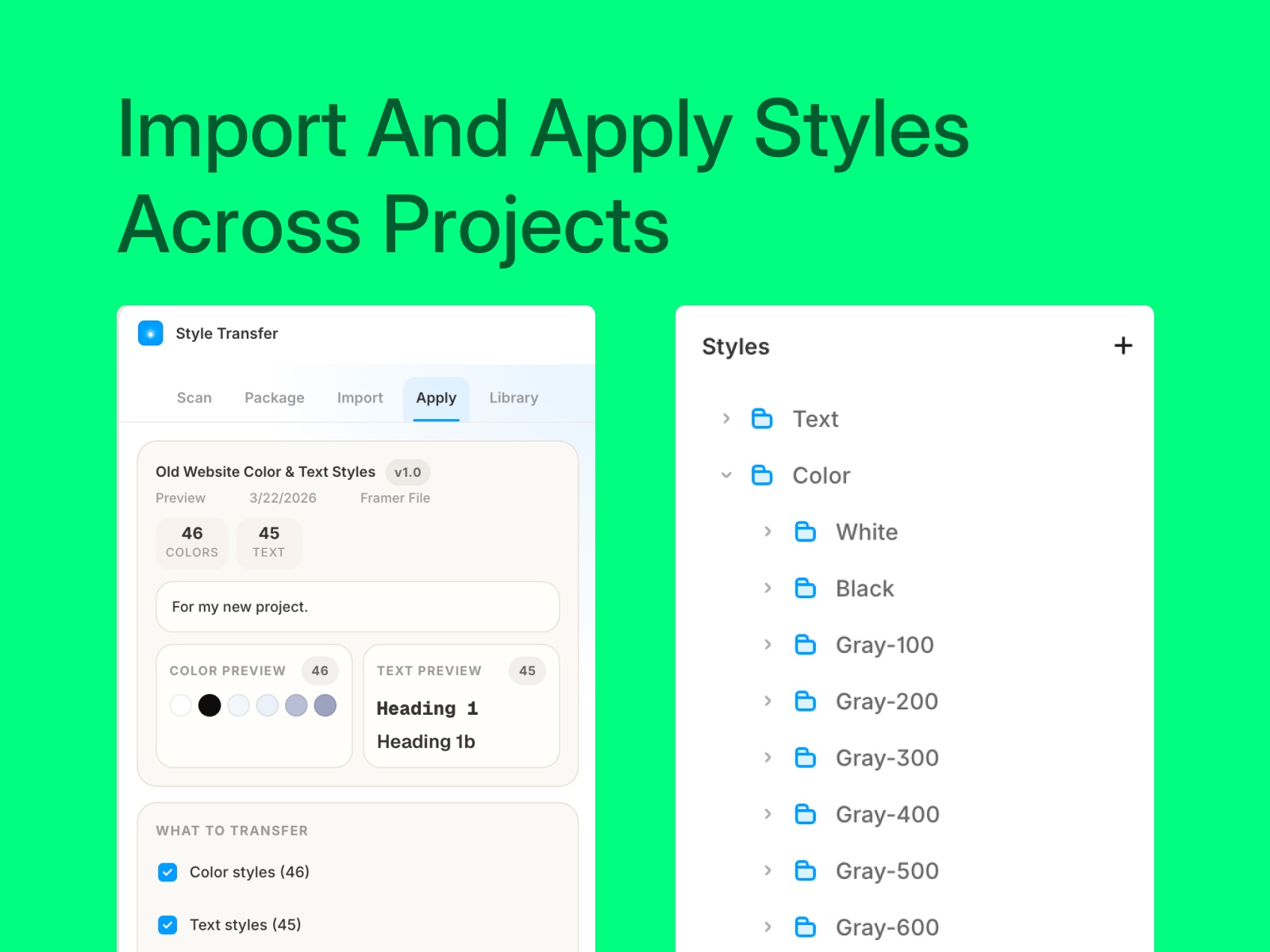 Screenshot 4 for Style Transfer, a Framer Marketplace plugin by Floyka Design Studio.