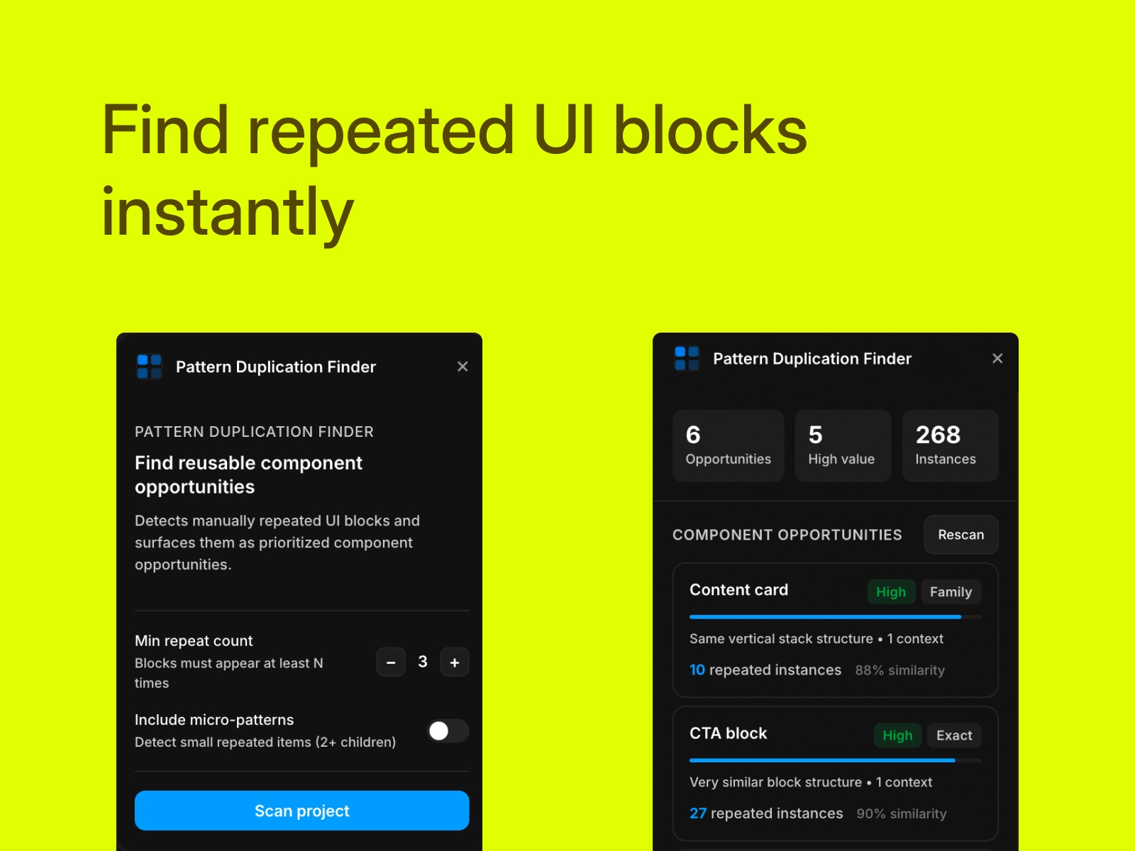 Thumbnail 2 for Pattern Duplication Finder, a Framer Marketplace template by Floyka Design Studio.