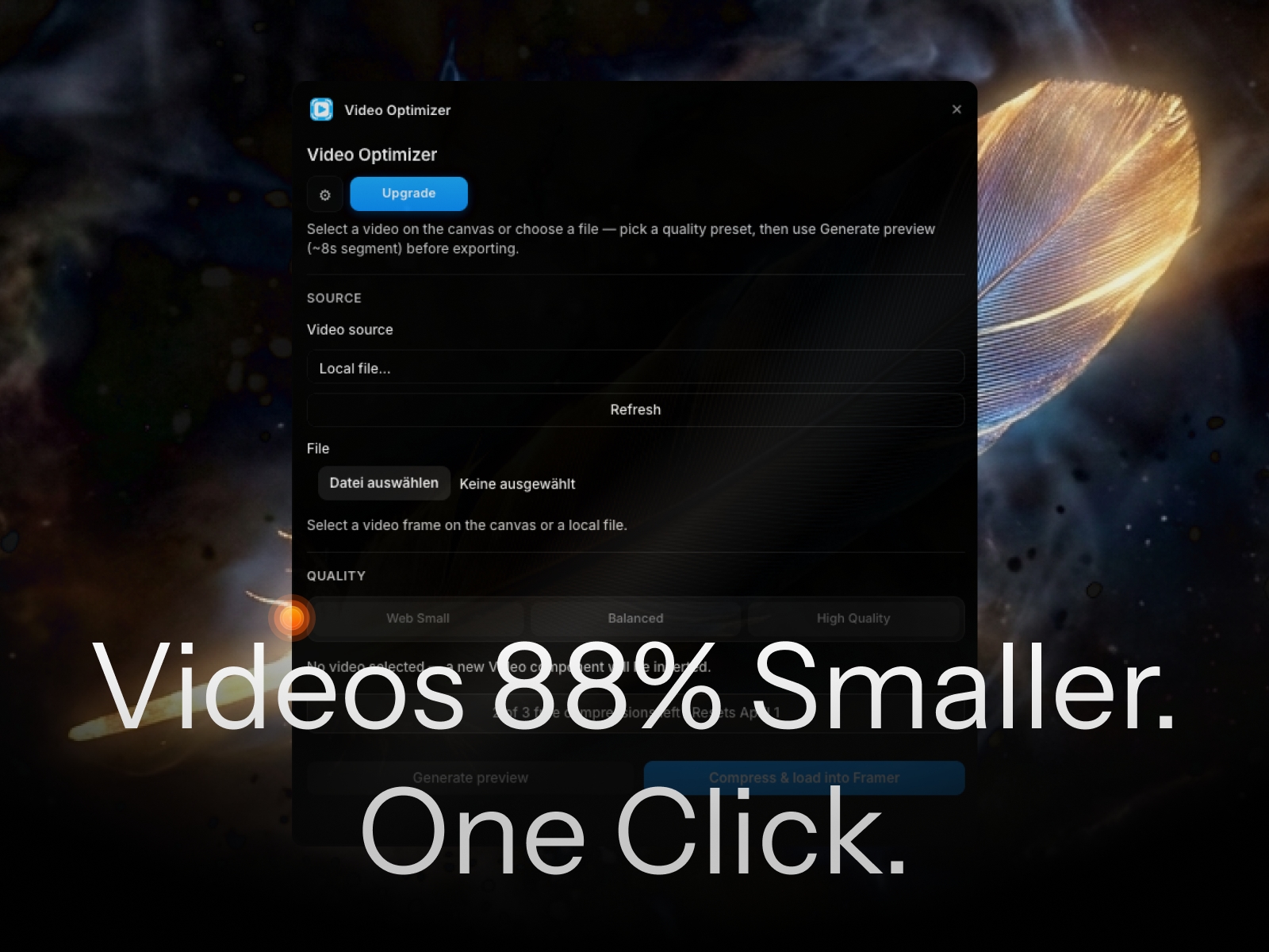 Thumbnail 2 for Video Optimizer, a Framer Marketplace template by Chris Lacorte.