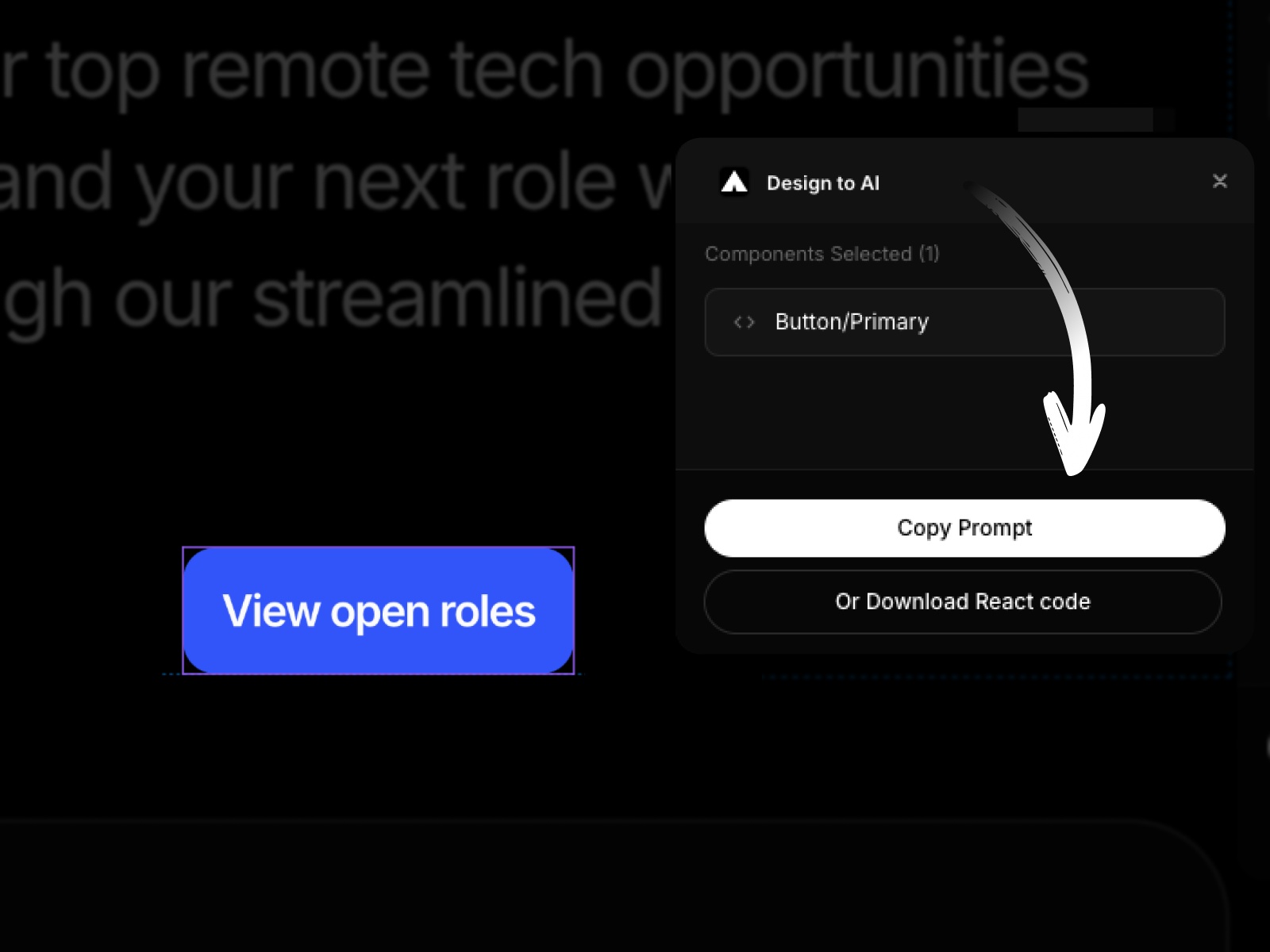 Screenshot 3 for Design to AI, a Framer Marketplace plugin by Olalekan Isaac.