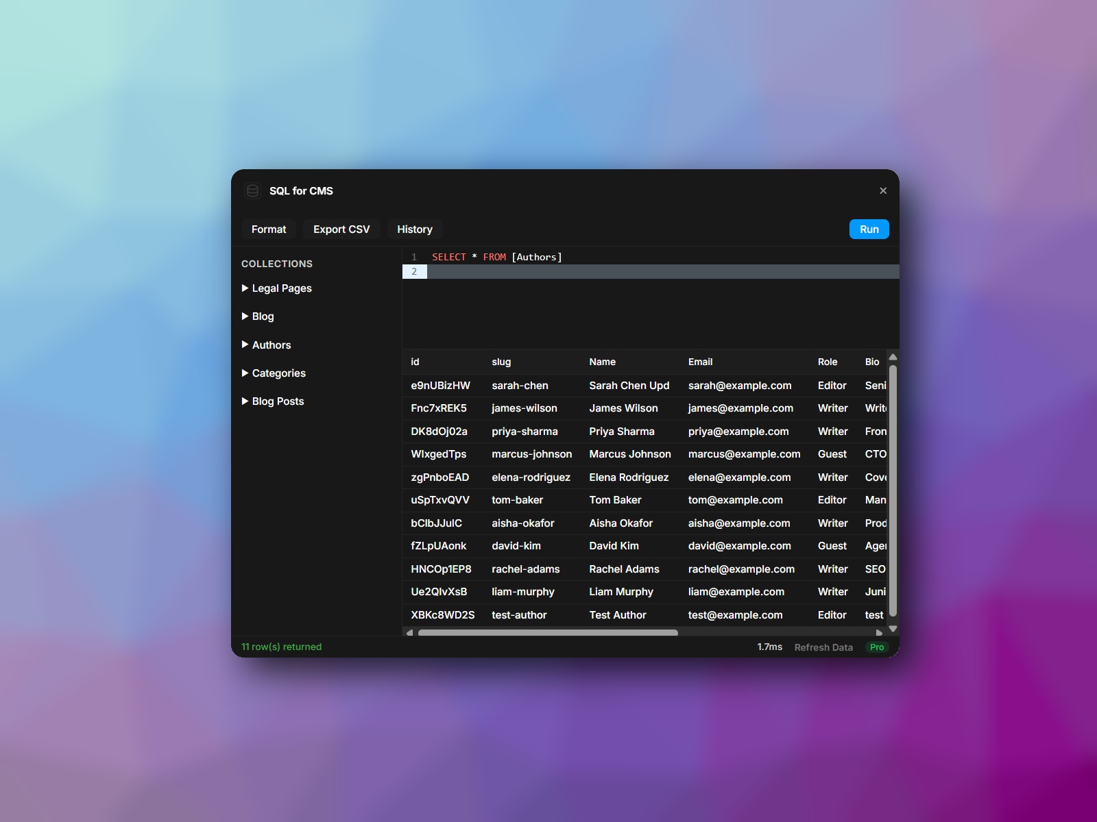 Thumbnail 1 for SQL for CMS, a Framer Marketplace template by Mike Tulubaev.