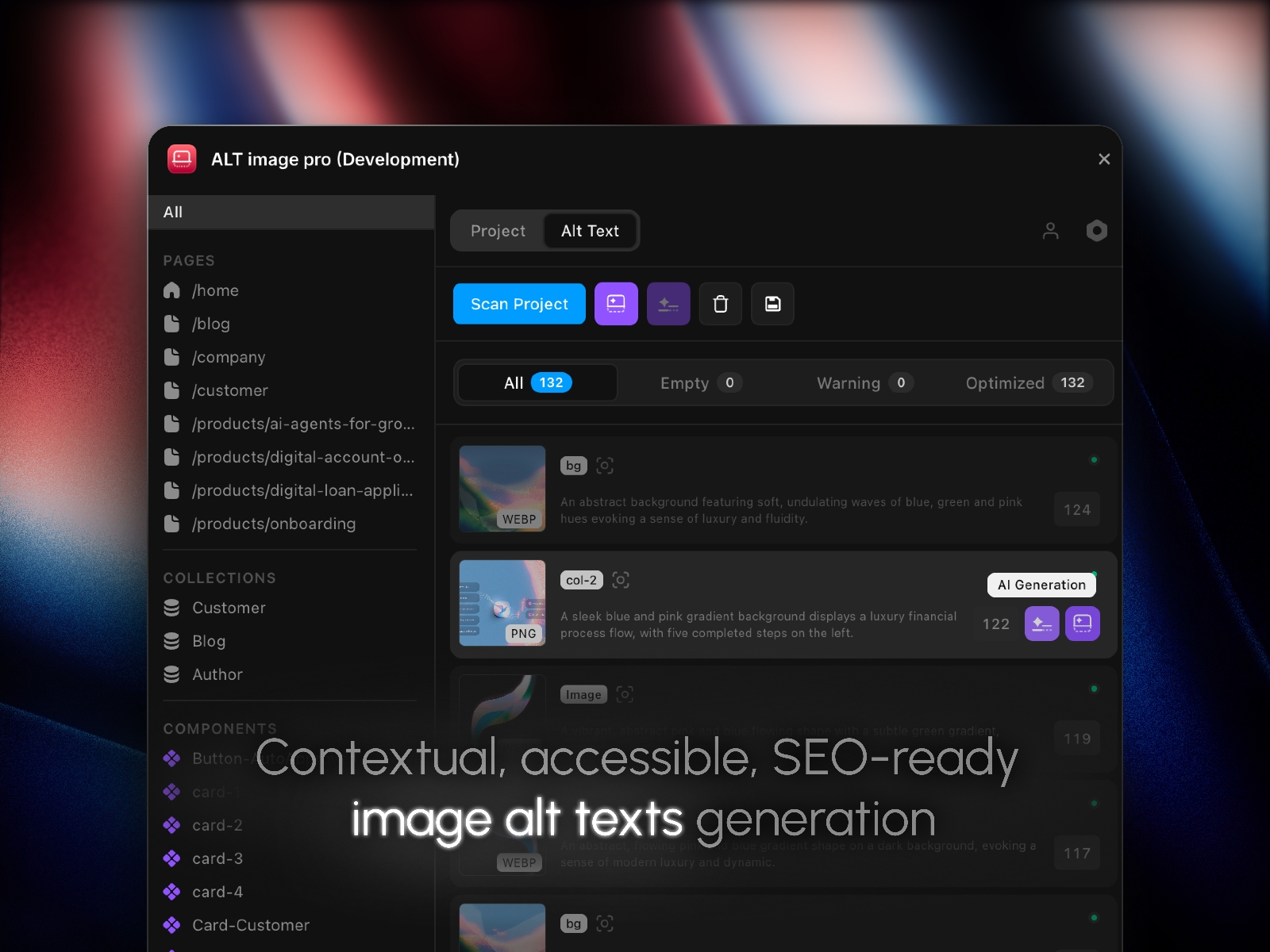 Thumbnail 2 for ALT image pro, a Framer Marketplace template by kuartz Studio.