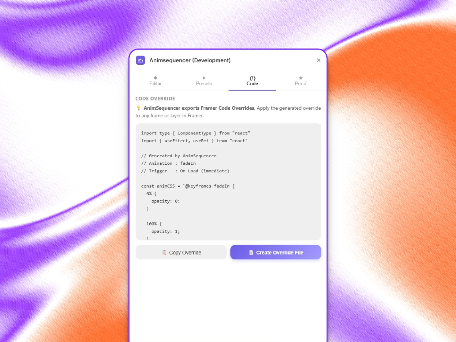 Thumbnail 2 for Animsequencer, a Framer Marketplace template by Evixel Studio.