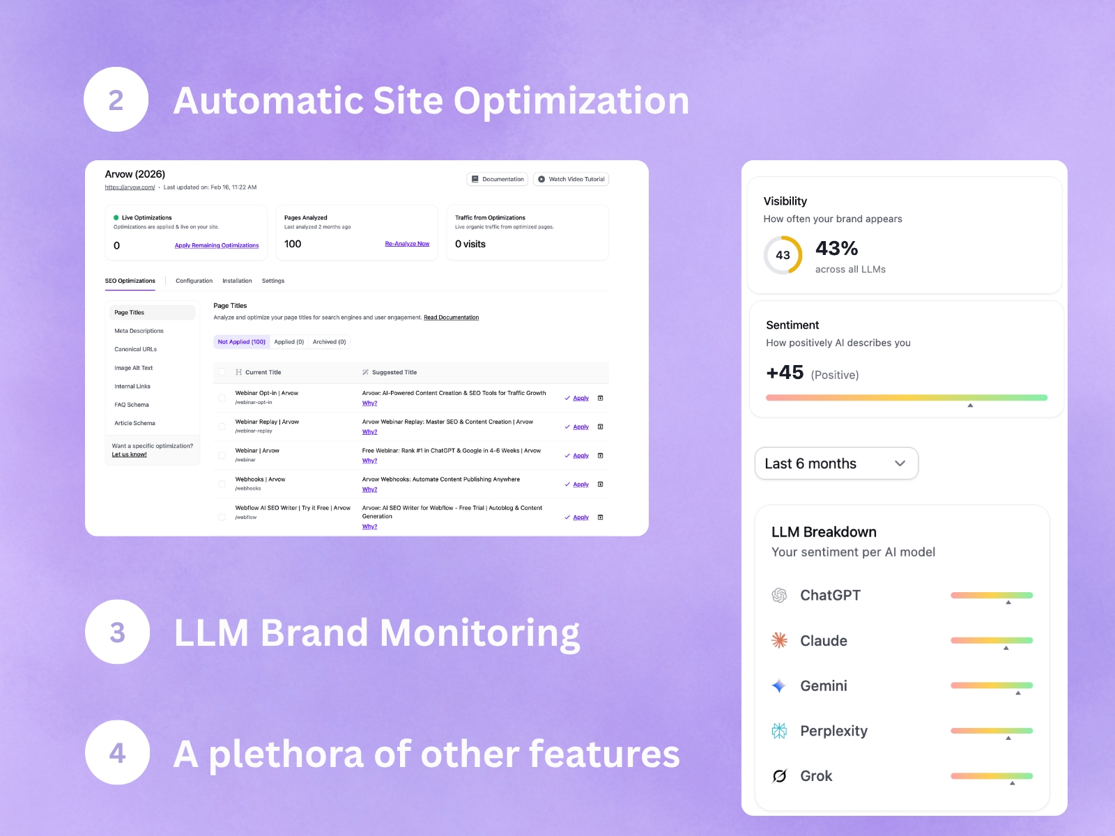 Screenshot 4 for Arvow — AI SEO & Blog, a Framer Marketplace plugin by Vasco Monteiro.