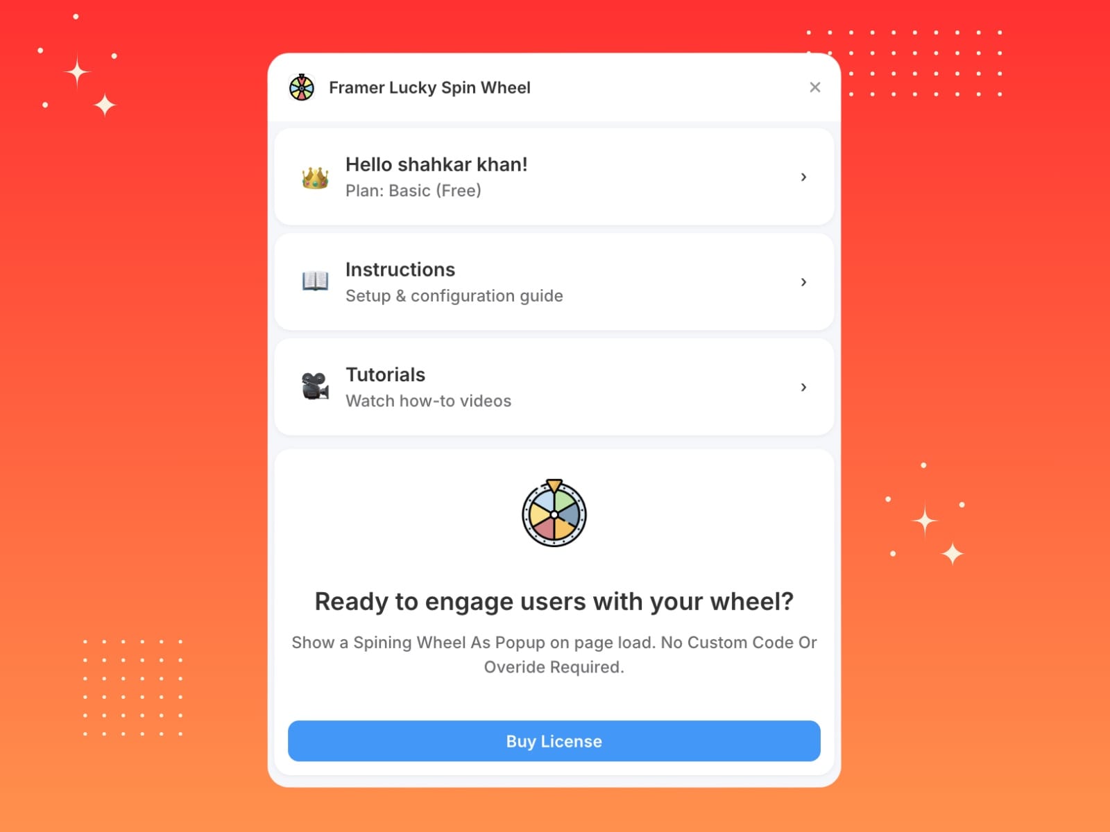 Framer Lucky Spin Wheel