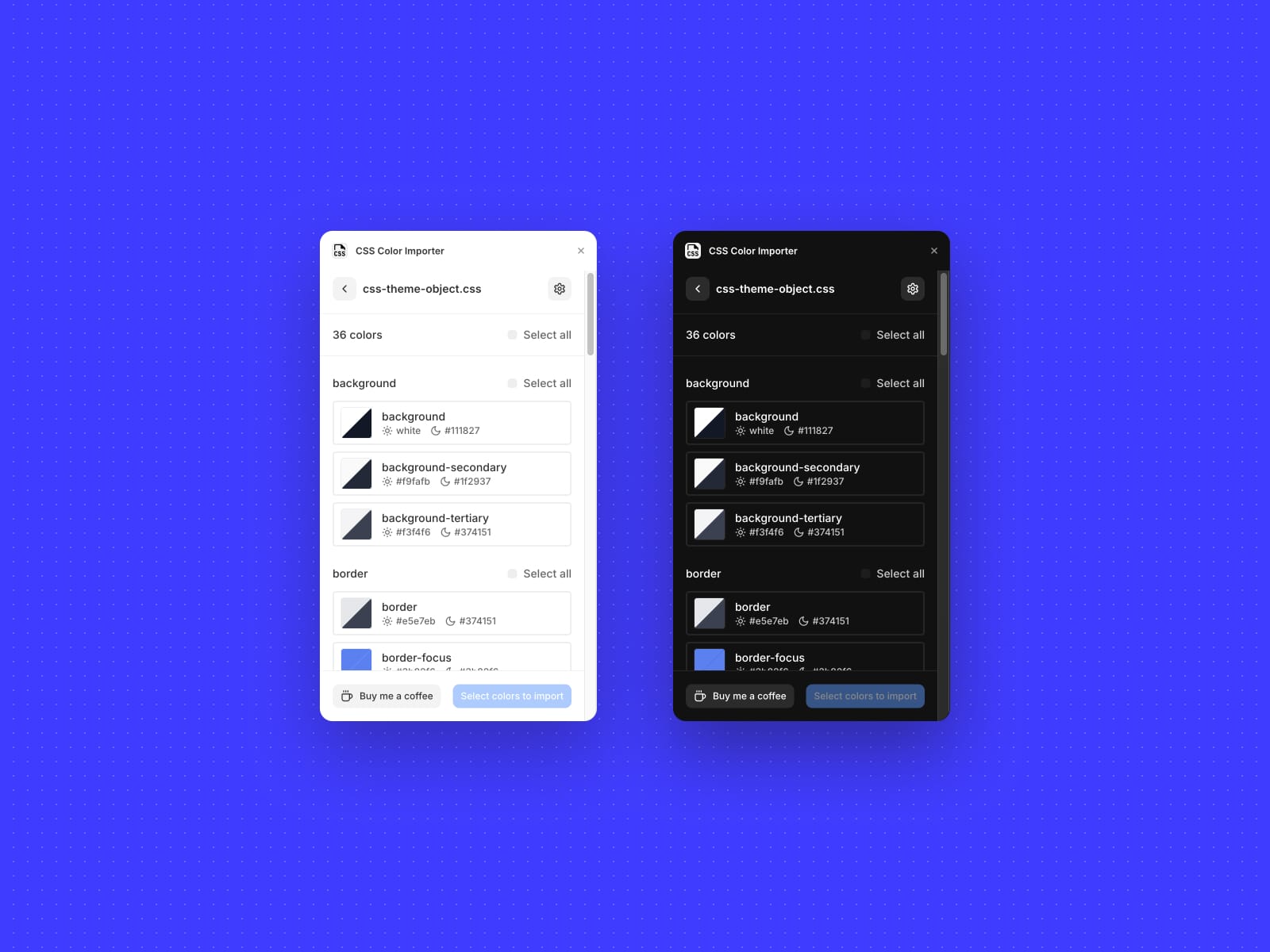 CSS Color Importer