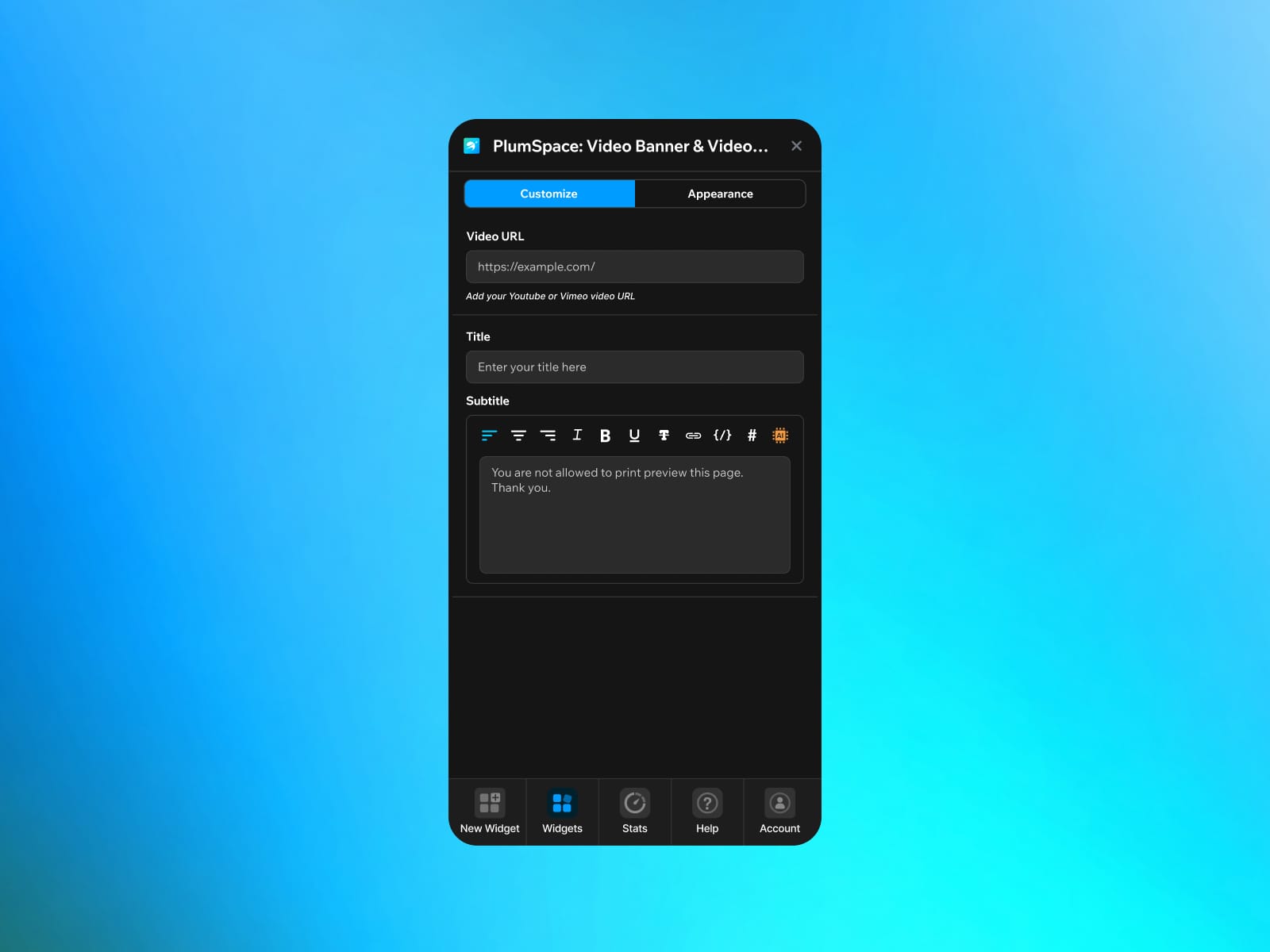 PlumSpace: Video Banner & Video Slider
