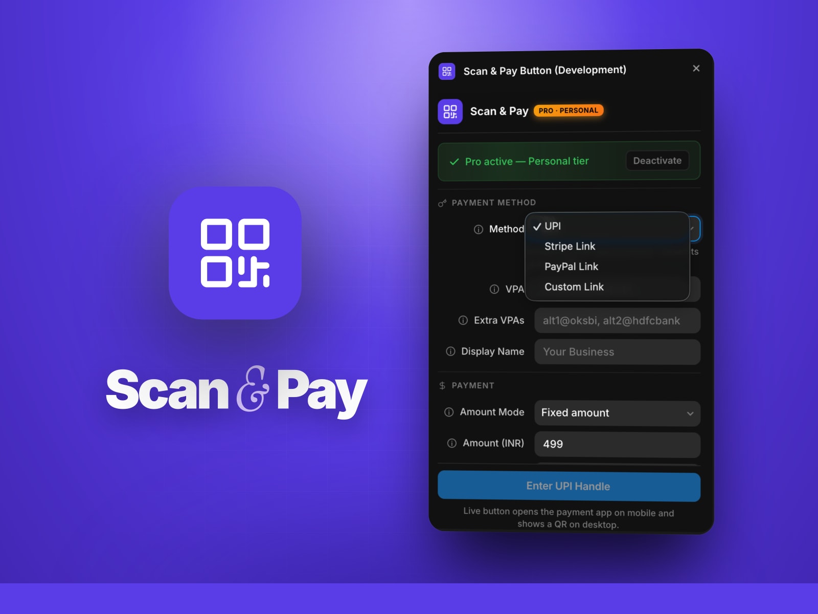 Scan & Pay Button