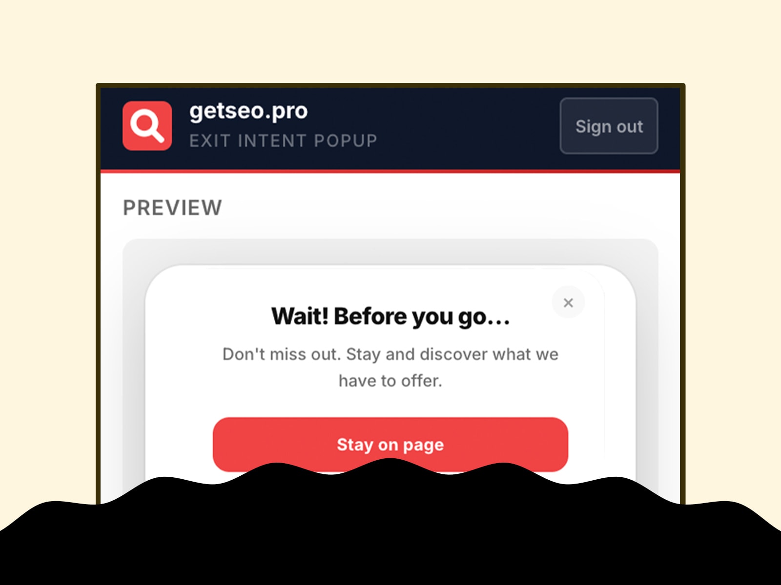 Exit Intent Popup by getseo.pro