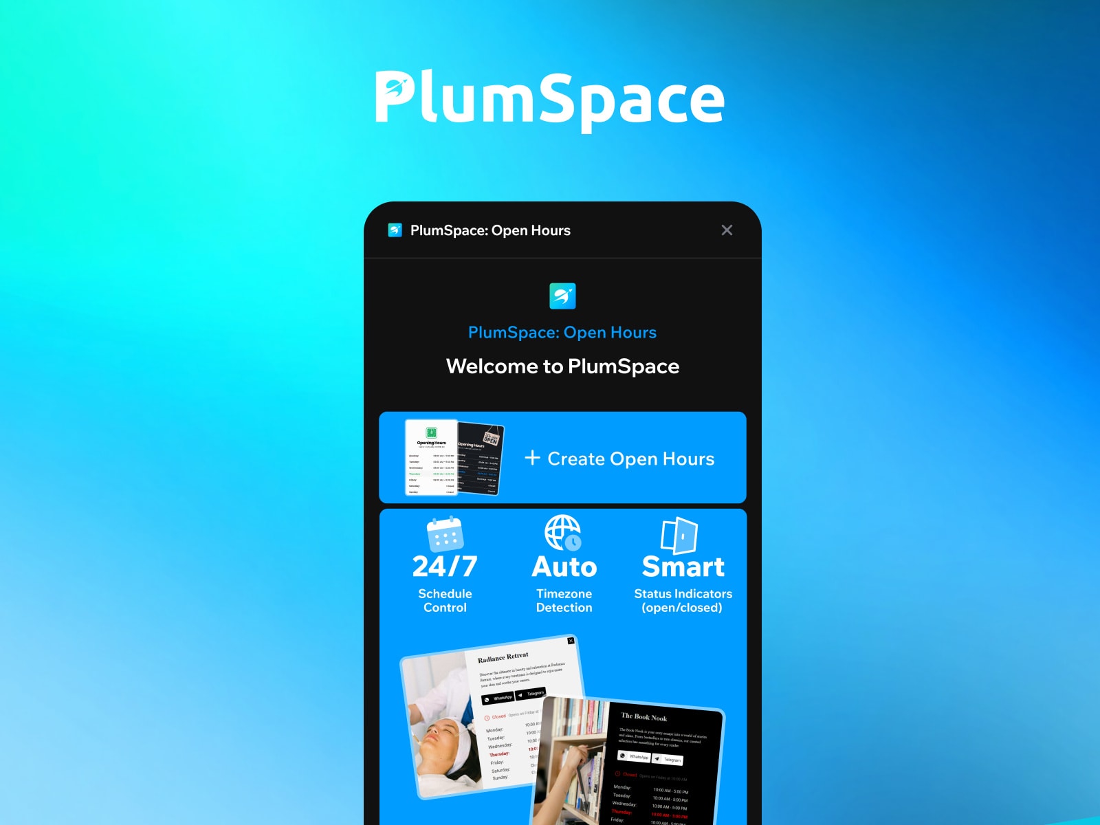 PlumSpace: Business Opening Hours