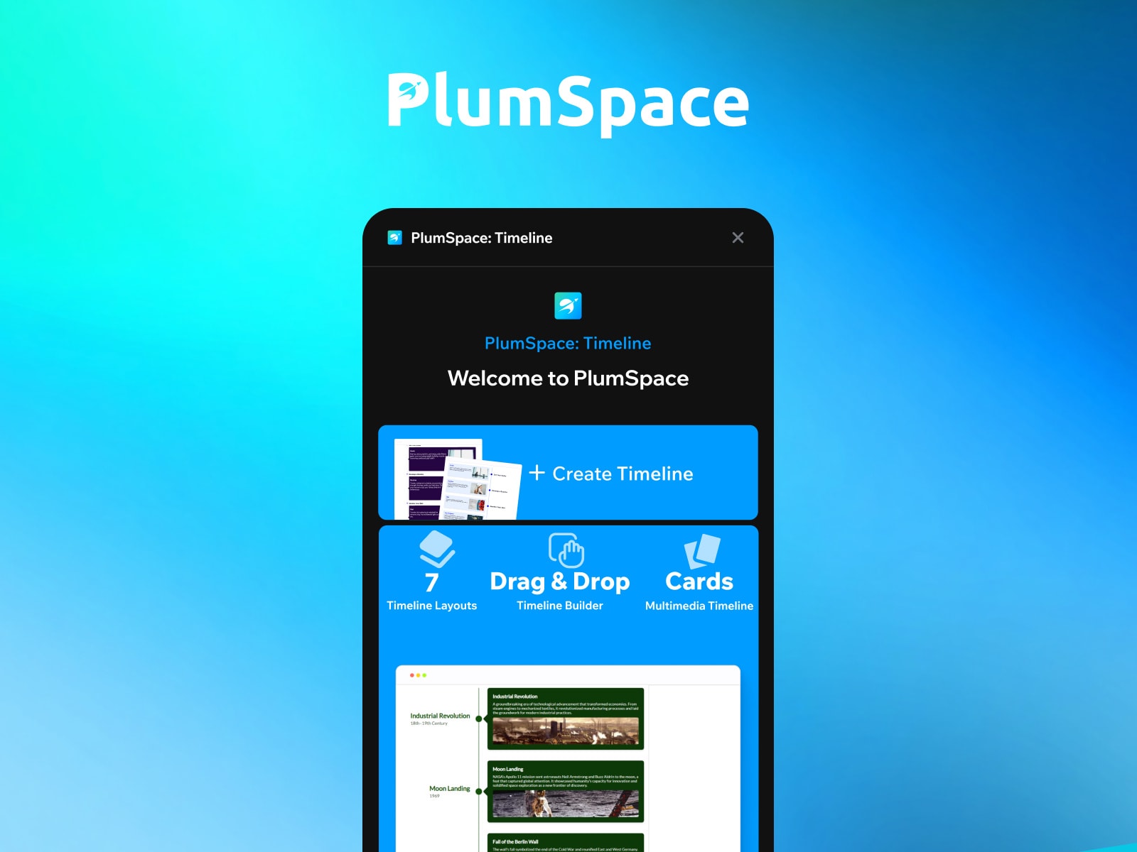 PlumSpace: Timeline