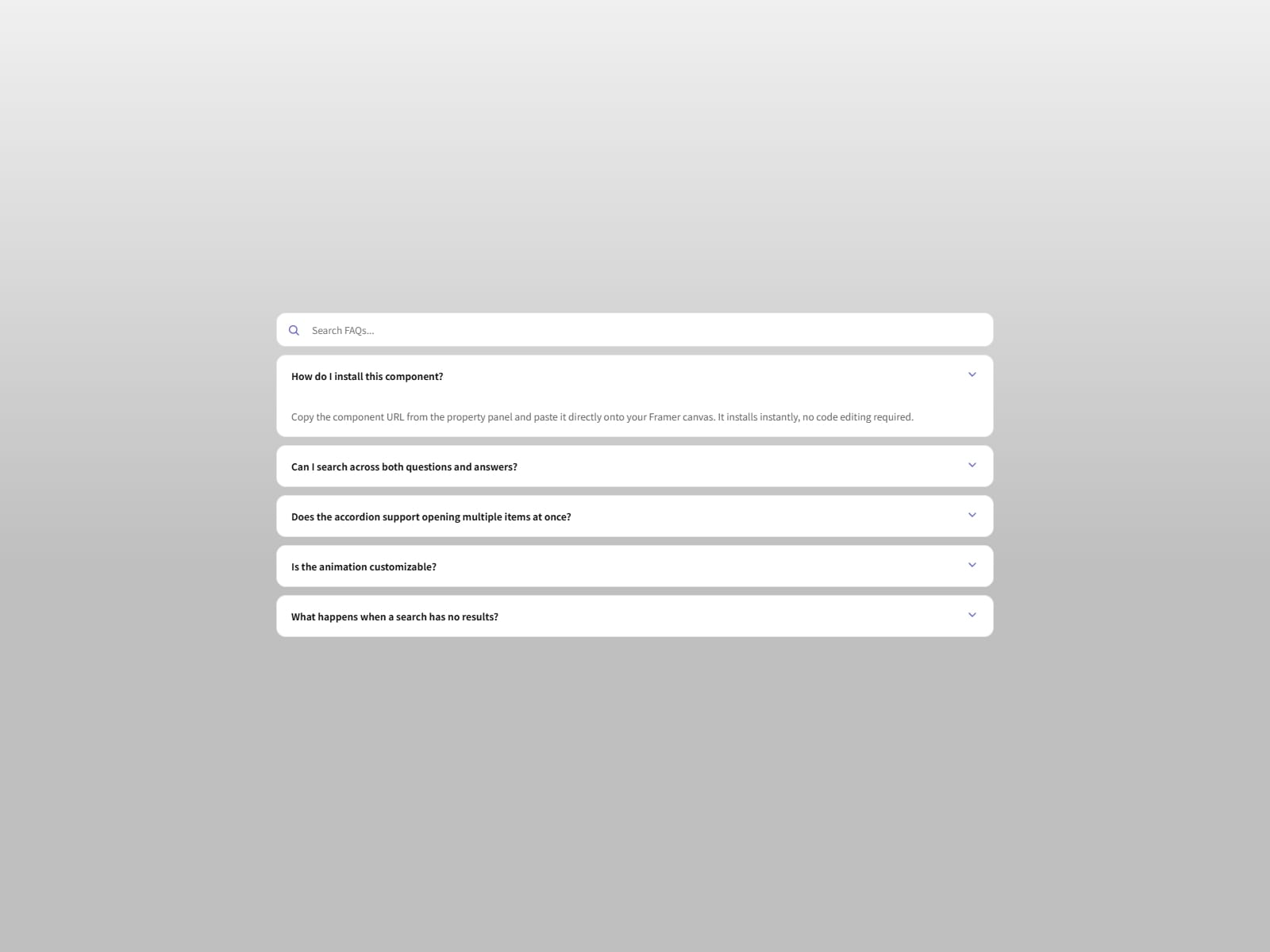 Search FAQ Accordion