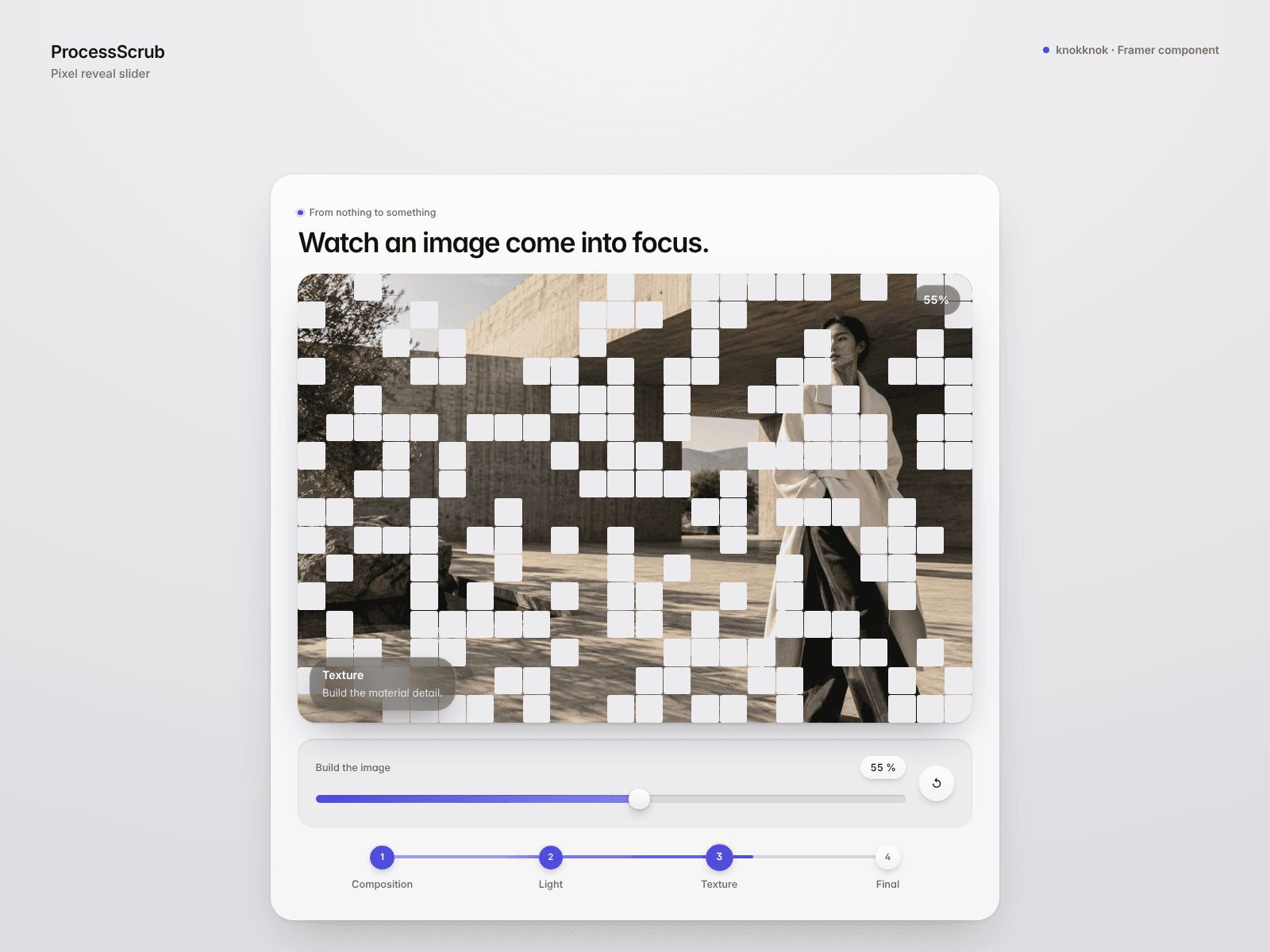 Pixel Reveal Slider