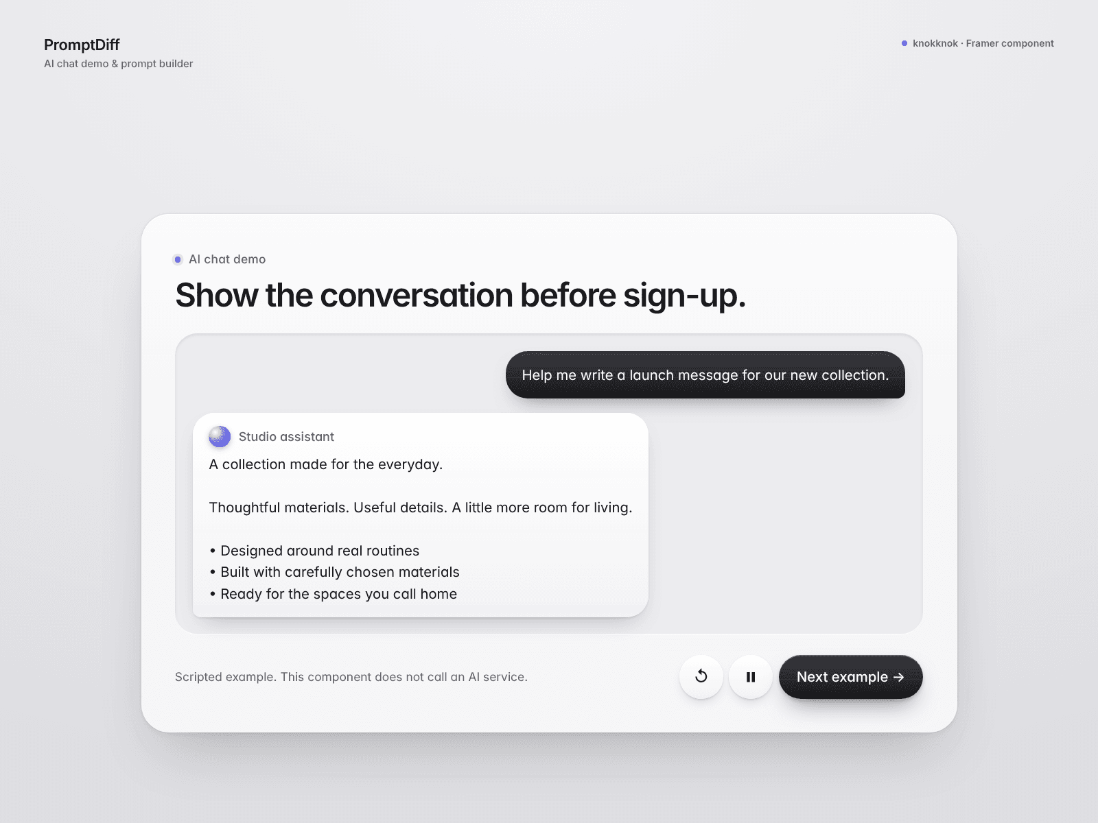AI Chat Demo & Promp