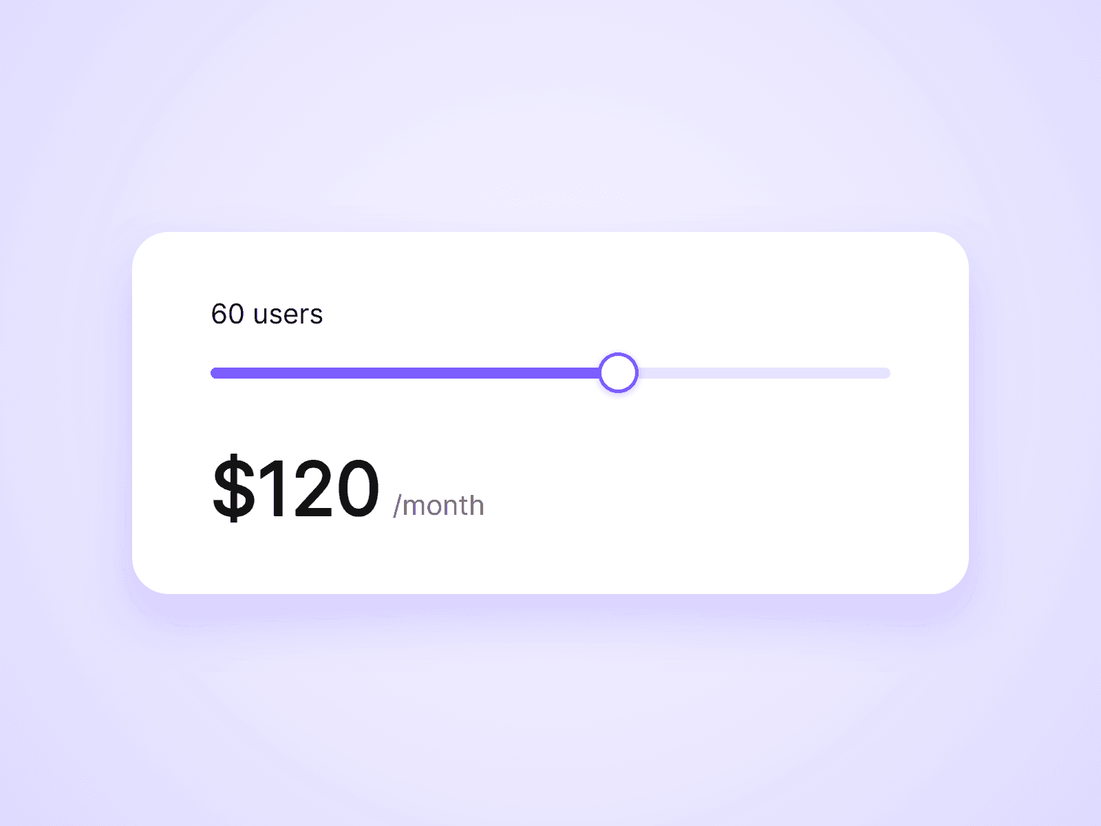 Live Pricing Slider