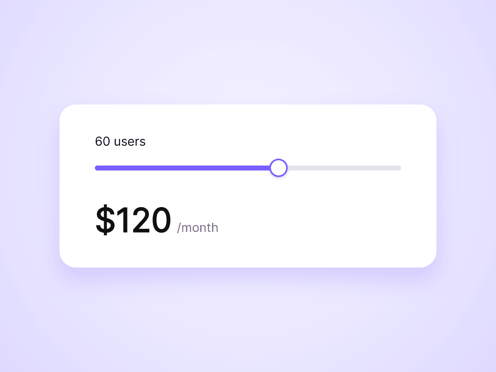 Live Pricing Slider