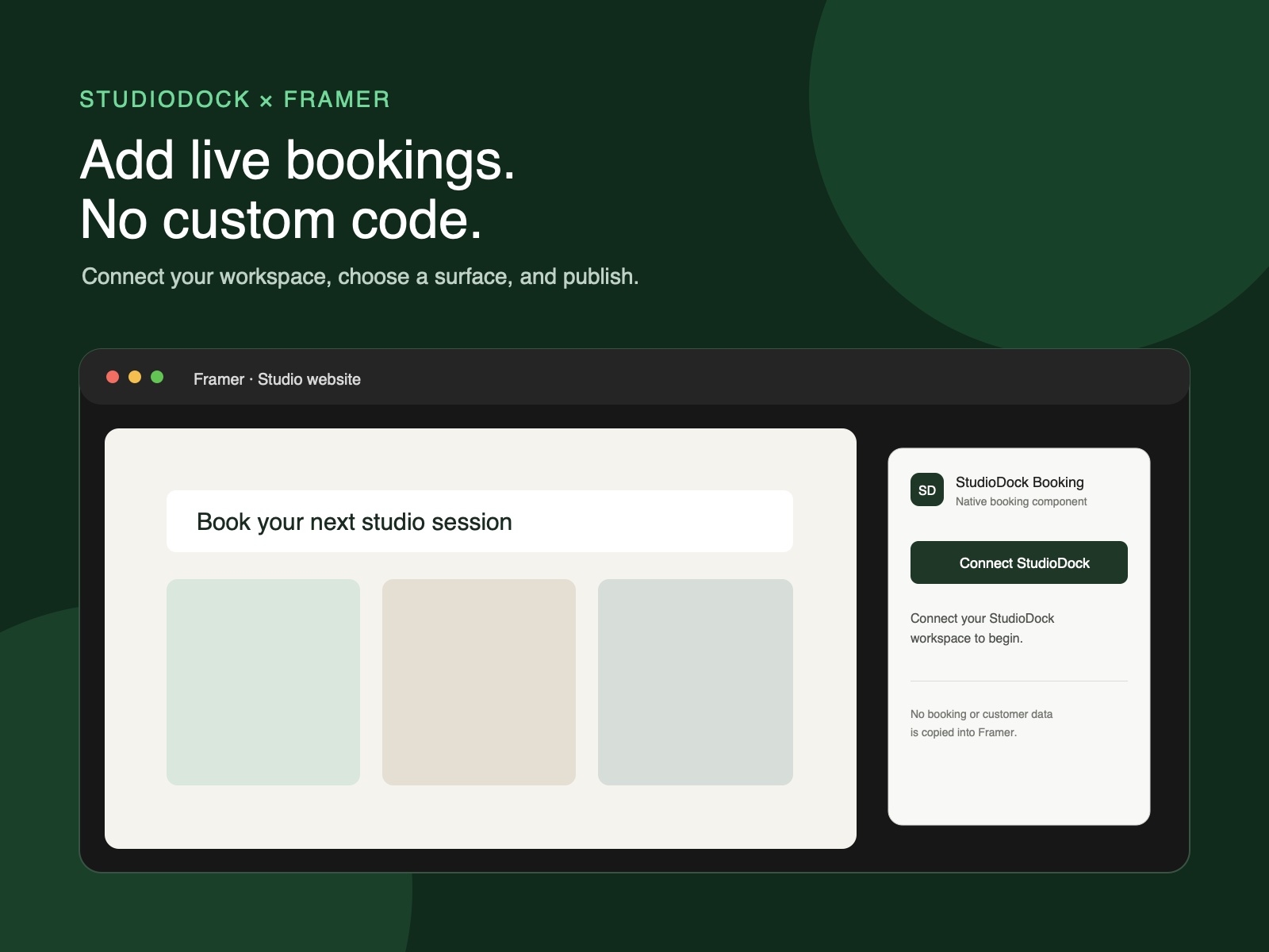 StudioDock Booking