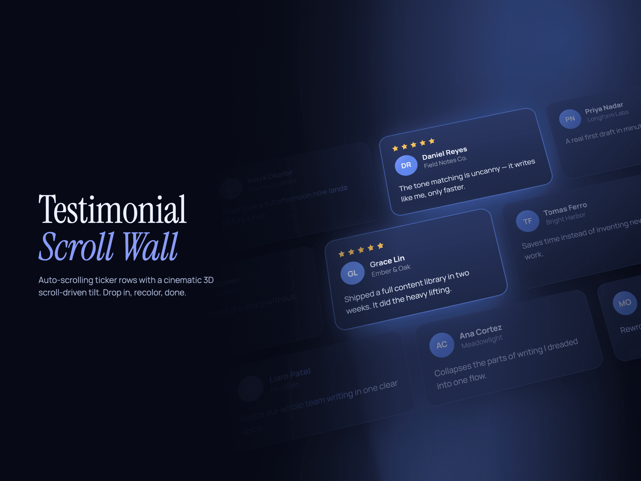 Scroll Review Wall