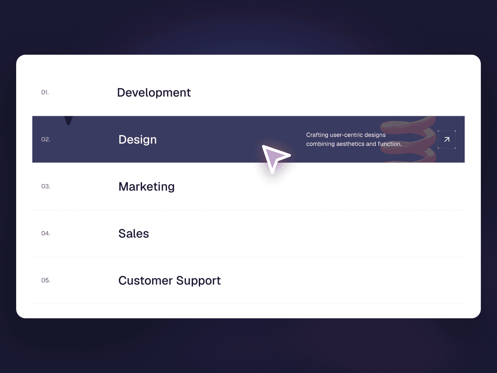 Expanding Hover List
