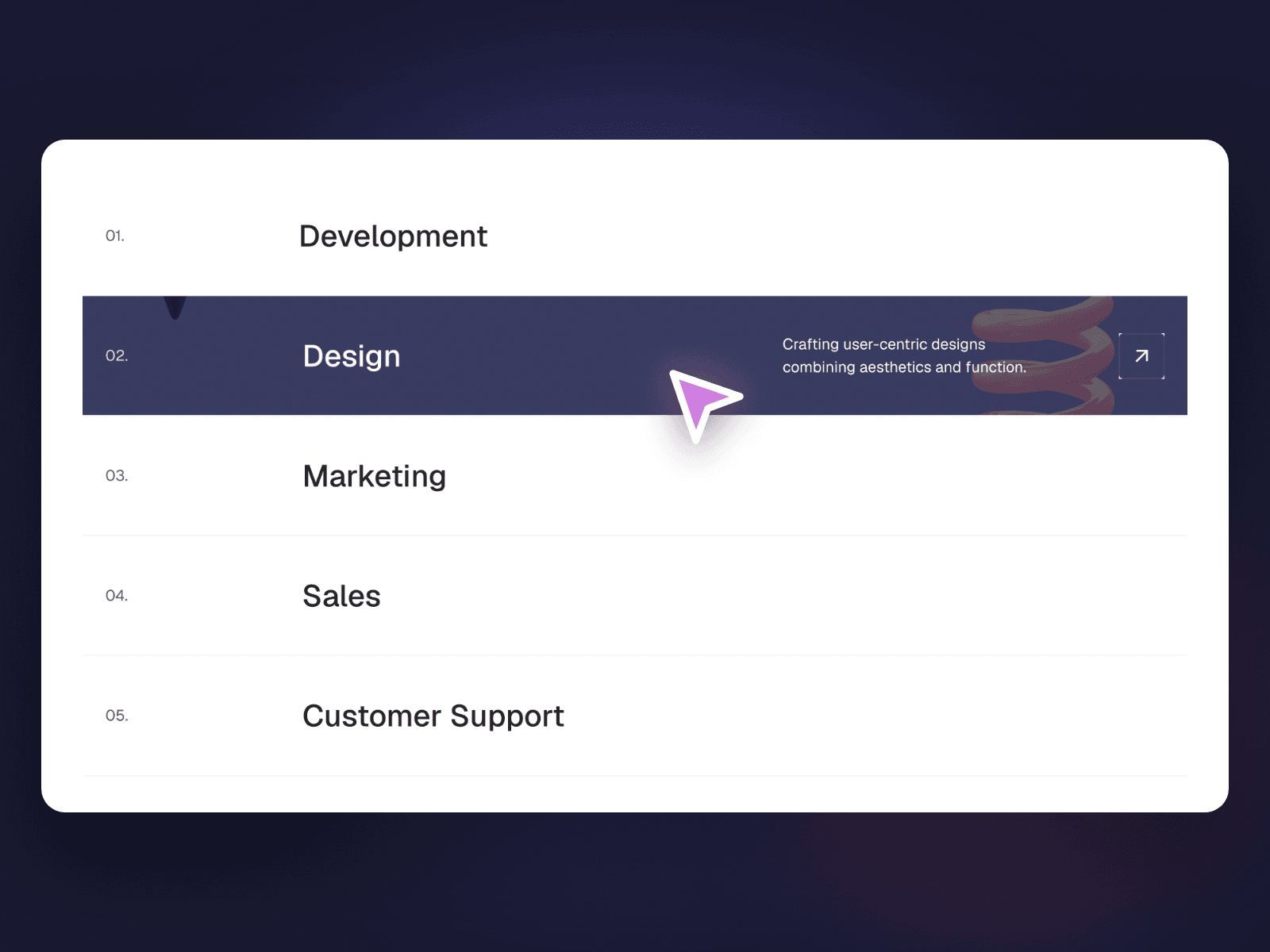 Expanding Hover List