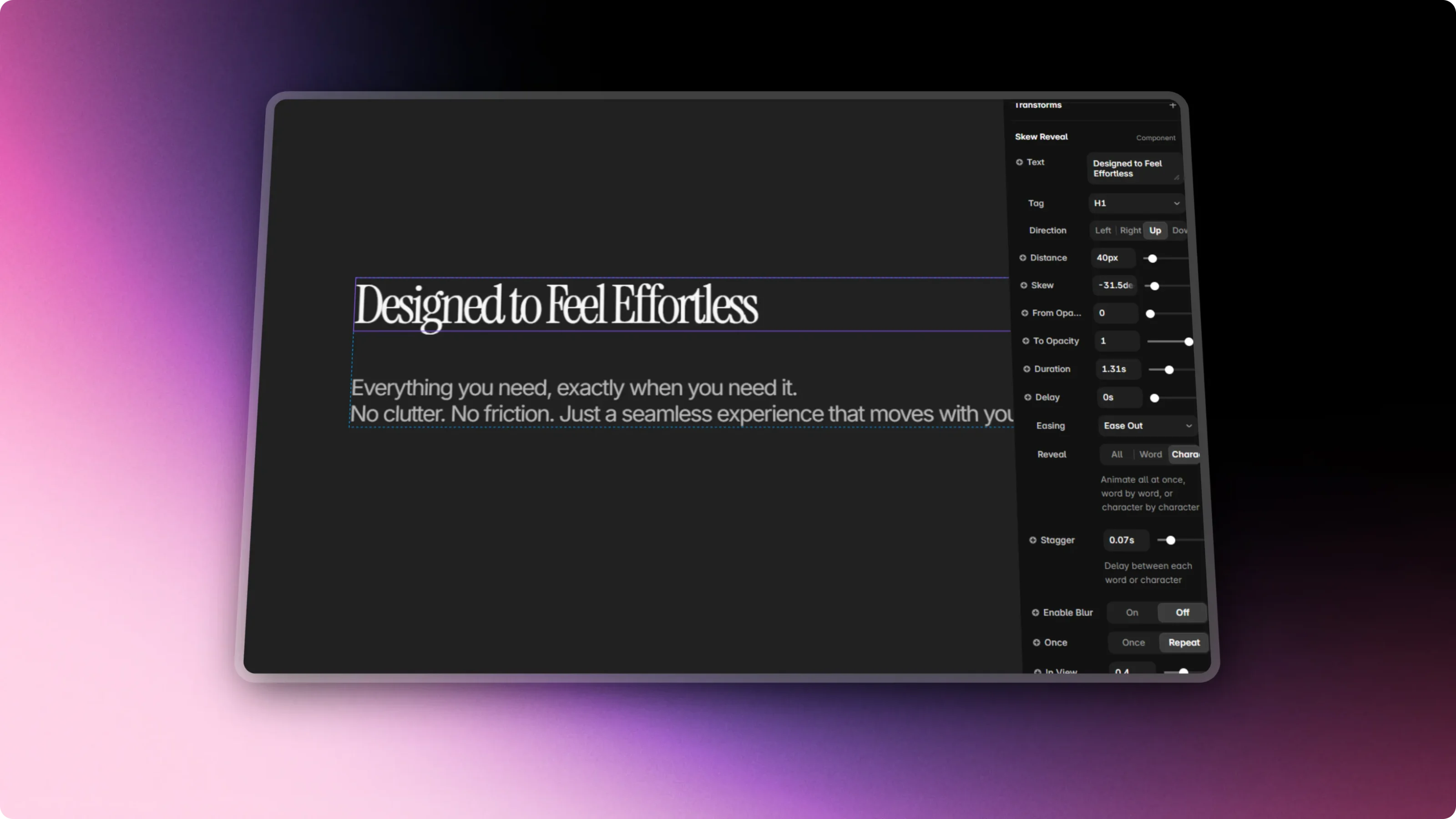Skew Text Animation