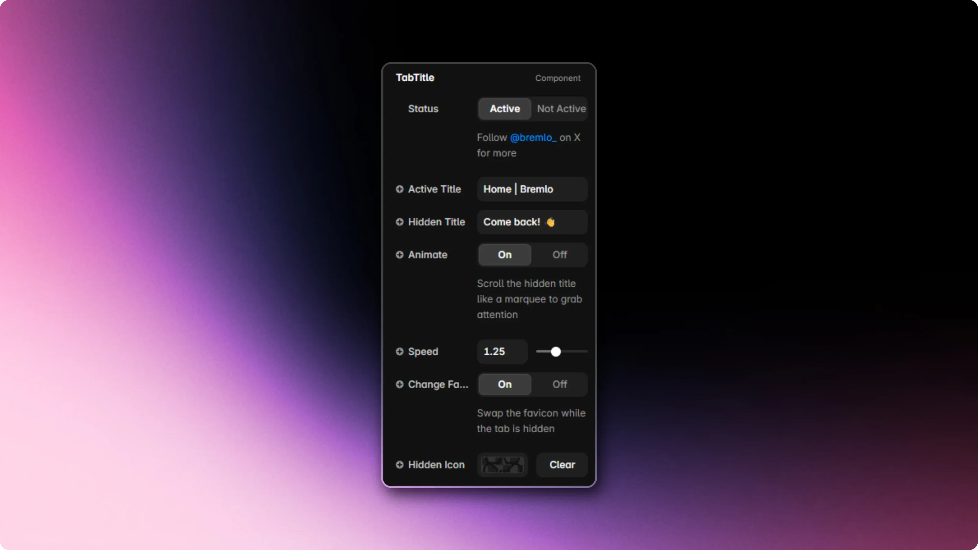 Animated Tab Title