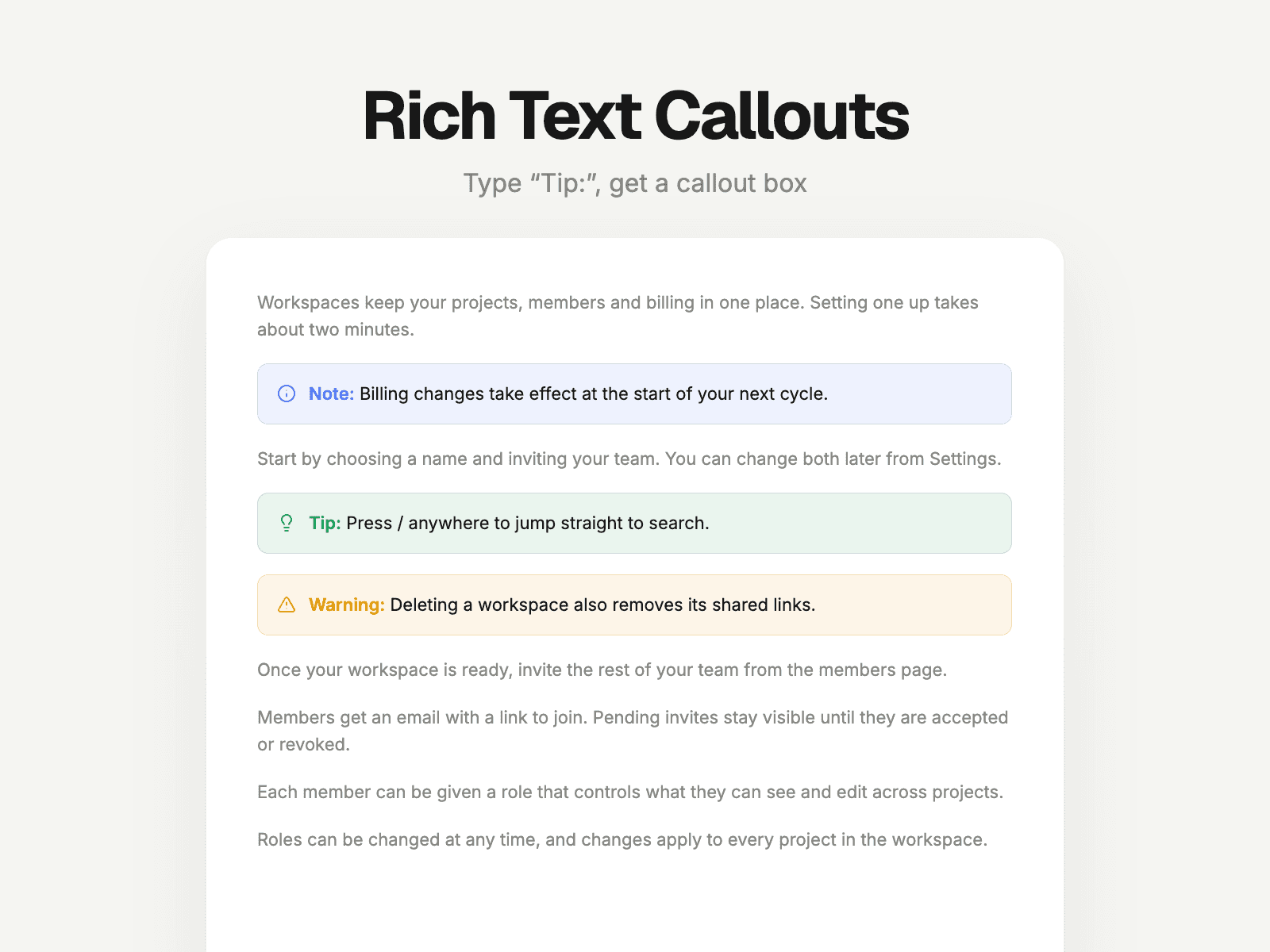 Rich Text Callouts