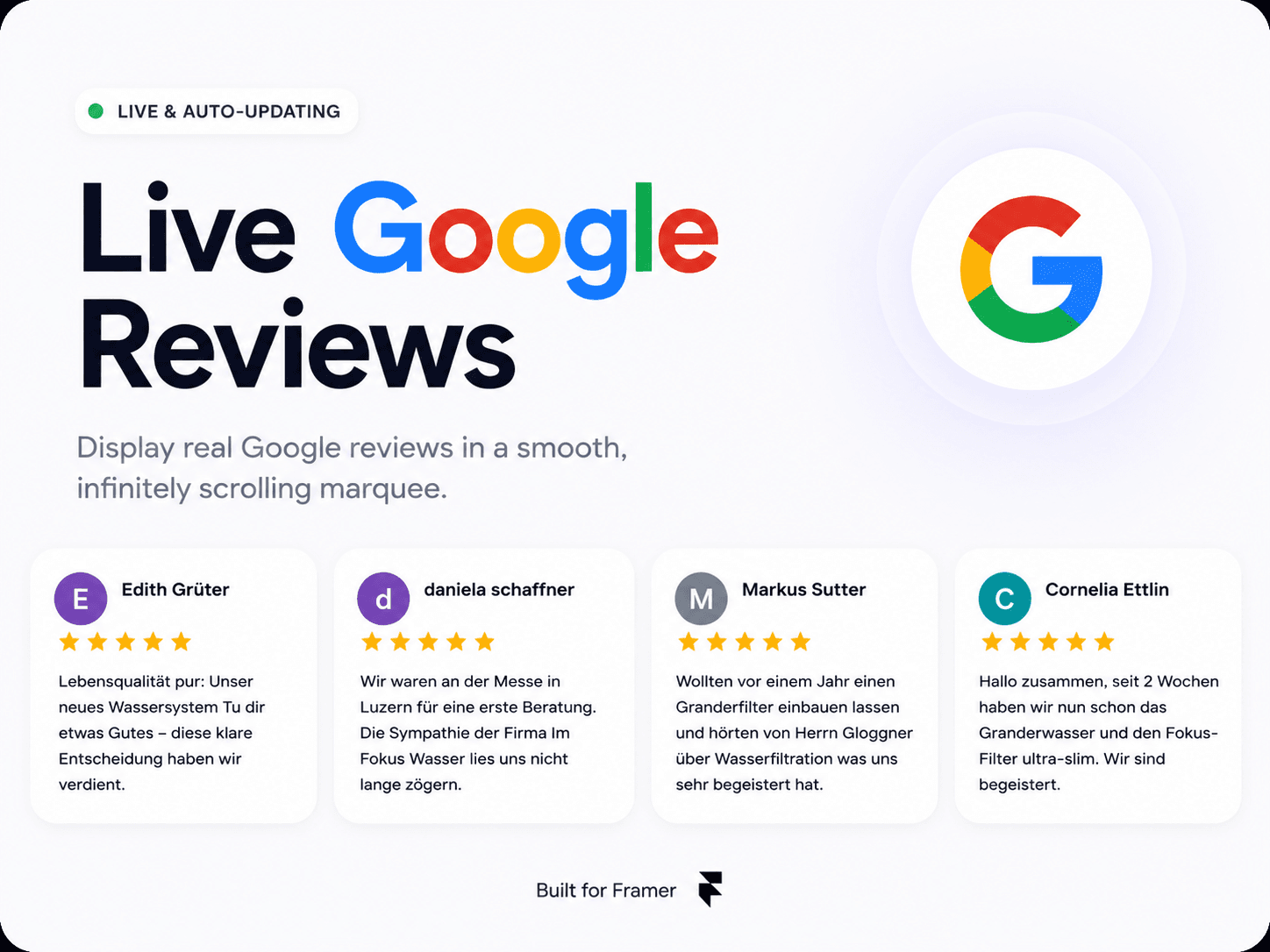 Google Reviews Live